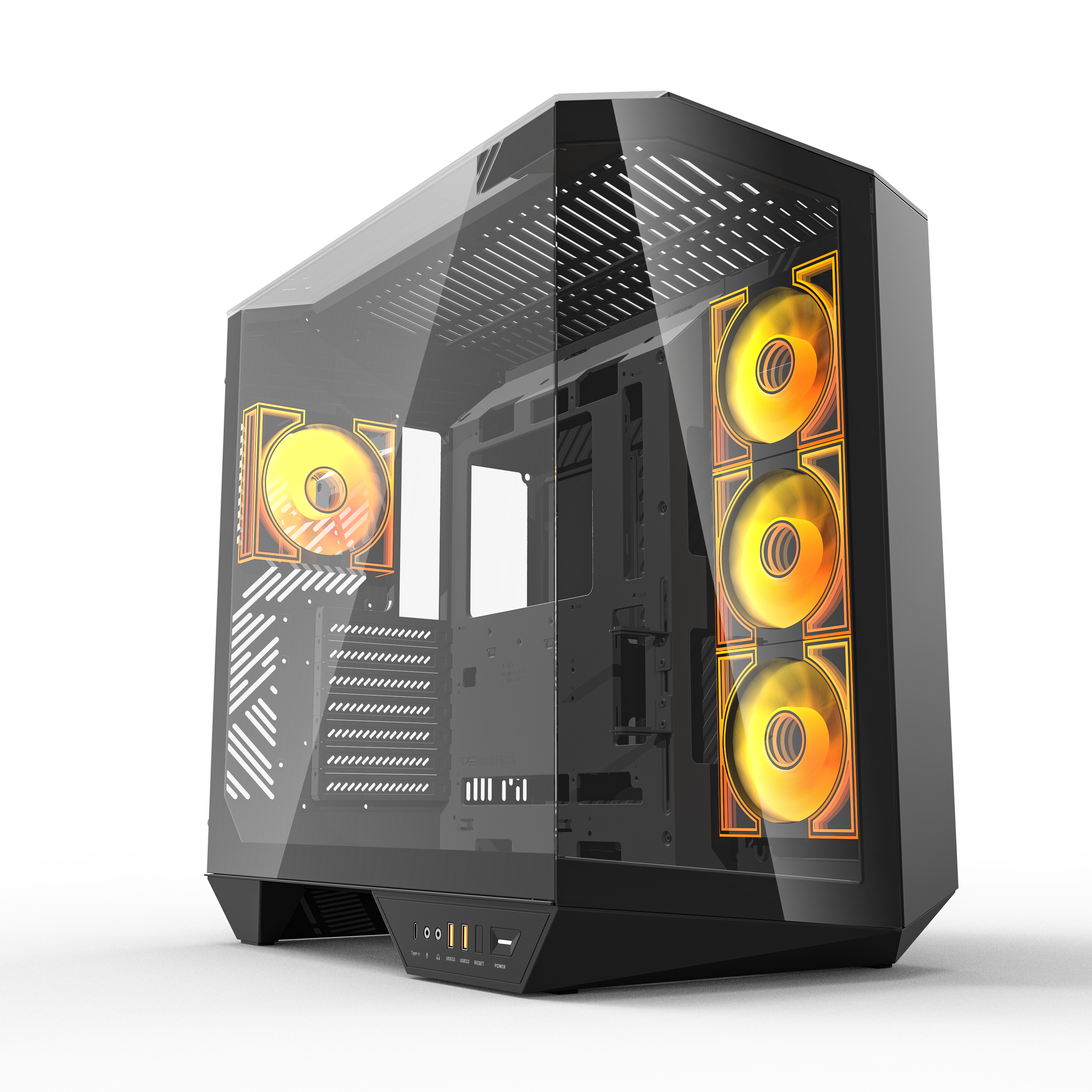 DarkFlash PC Case ATX Mid-Tower Gaming Computer Case with 4x ARGB Fans