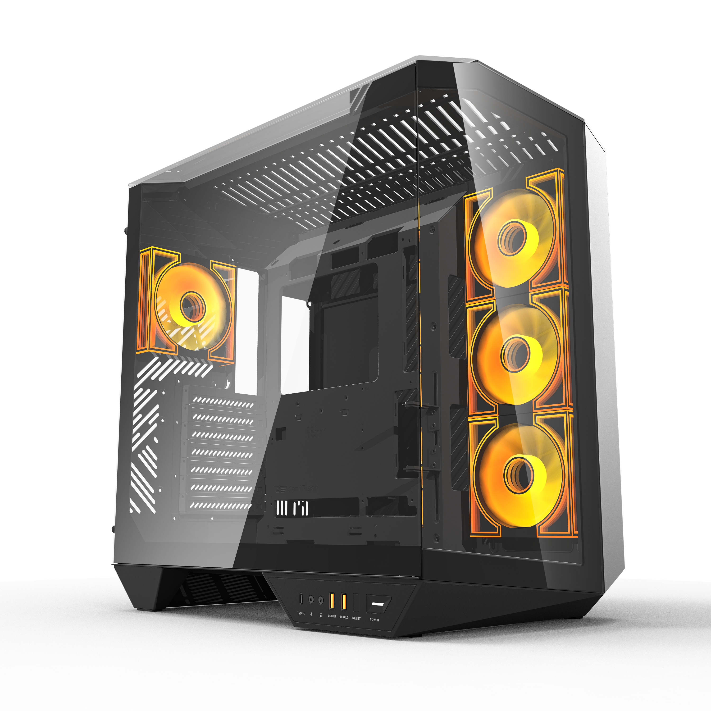 DarkFlash PC Case ATX Mid-Tower Gaming Computer Case with 4x ARGB Fans