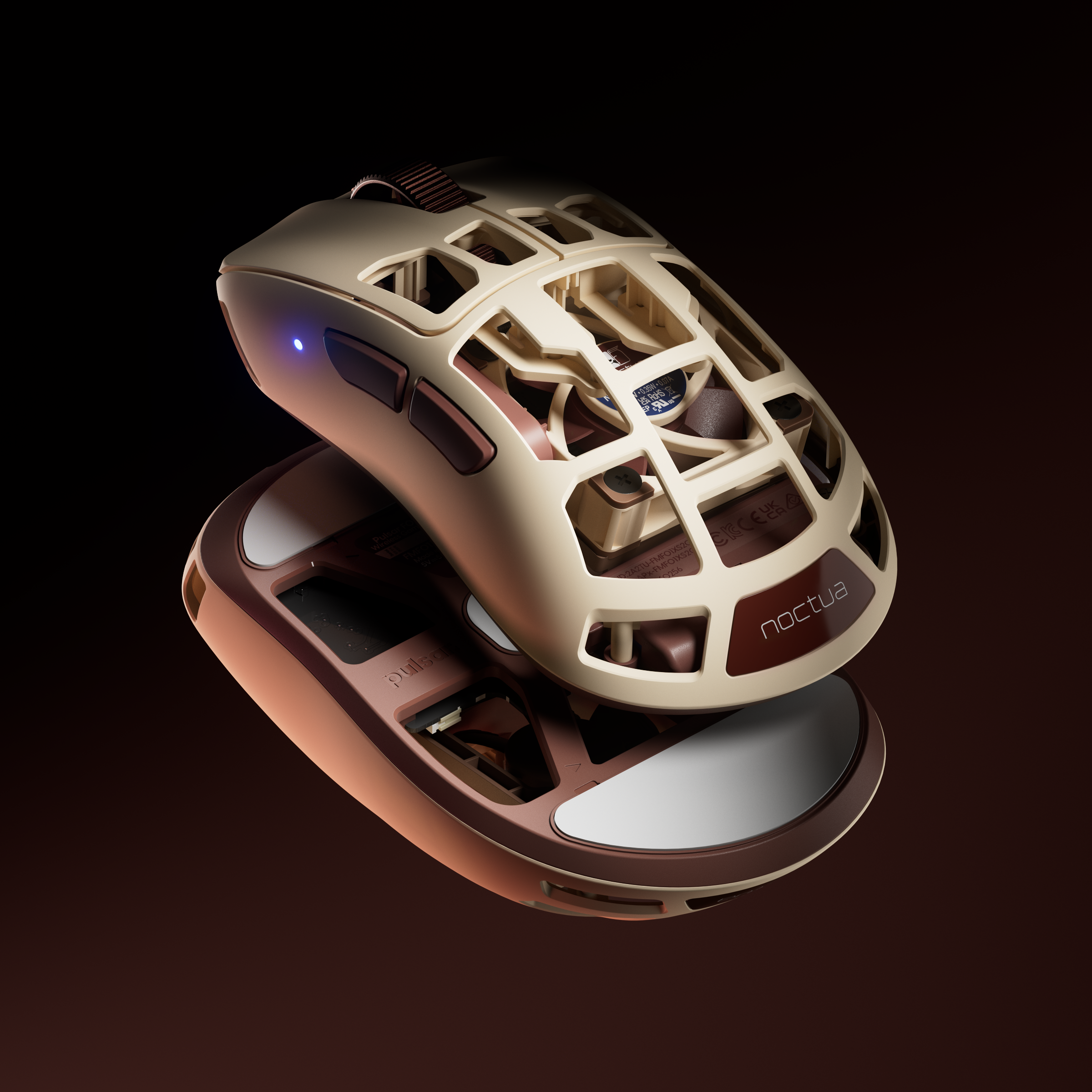 (Pre-Order) Pulsar x Noctua Feinmann F01 8K Wireless Fan-Cooled Gaming Mouse
