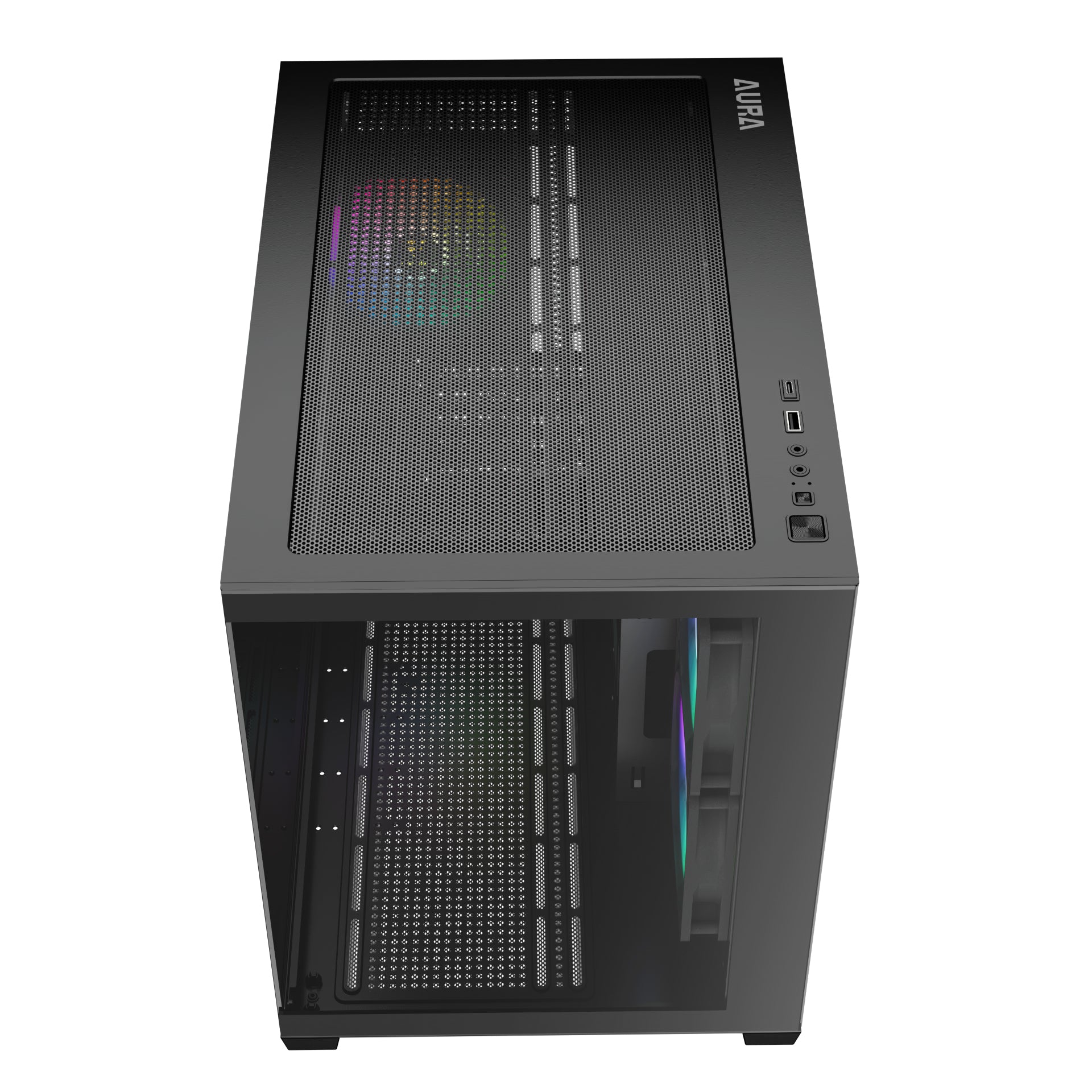 Gamdias AURA GC10M V2 M-ATX PC CASE Tempered Glass Side Panel with 3 ARGB Fans