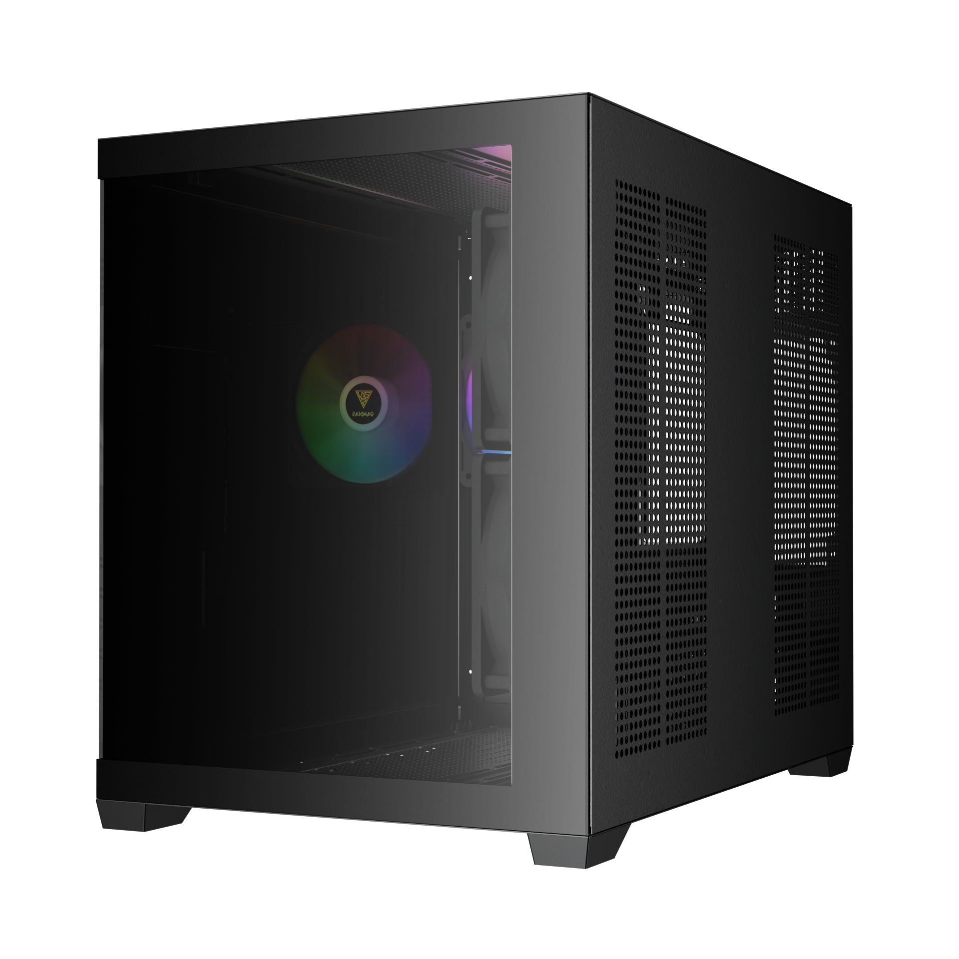 Gamdias AURA GC10M V2 M-ATX PC CASE Tempered Glass Side Panel with 3 ARGB Fans