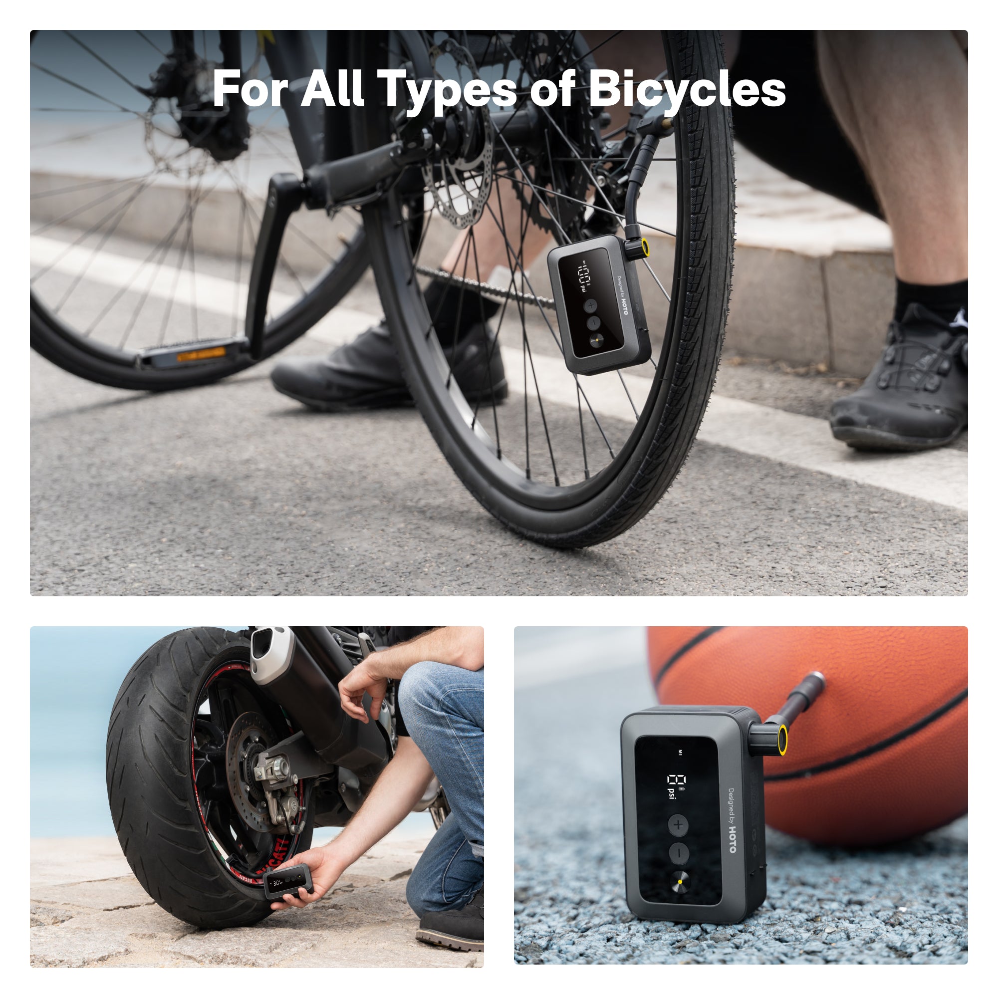 HOTO Air Pump Pocket Portable Lightweight Air Compressor for Bike