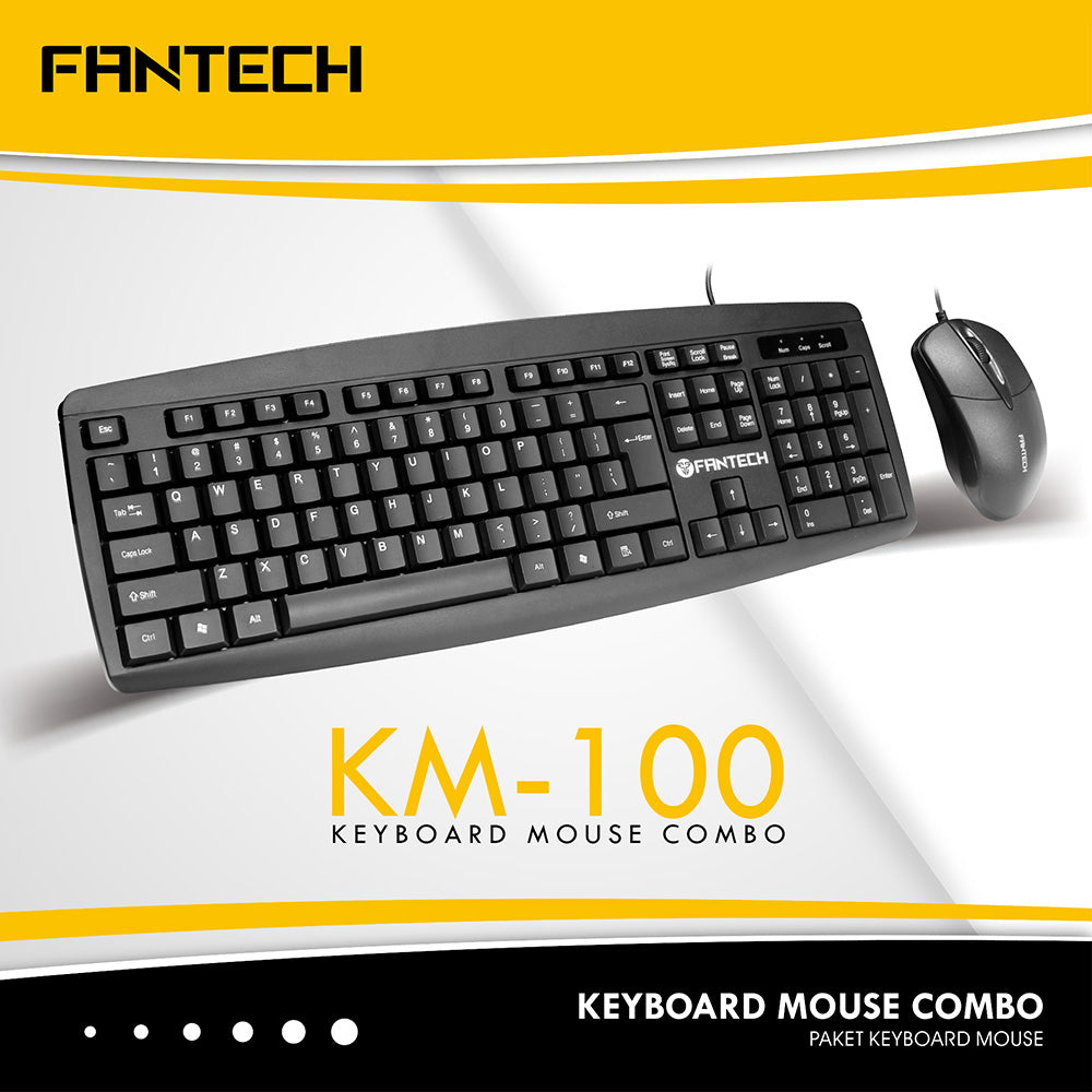 Fantech Office Wired Computer Keyboard + Mouse Combo (KM-100)