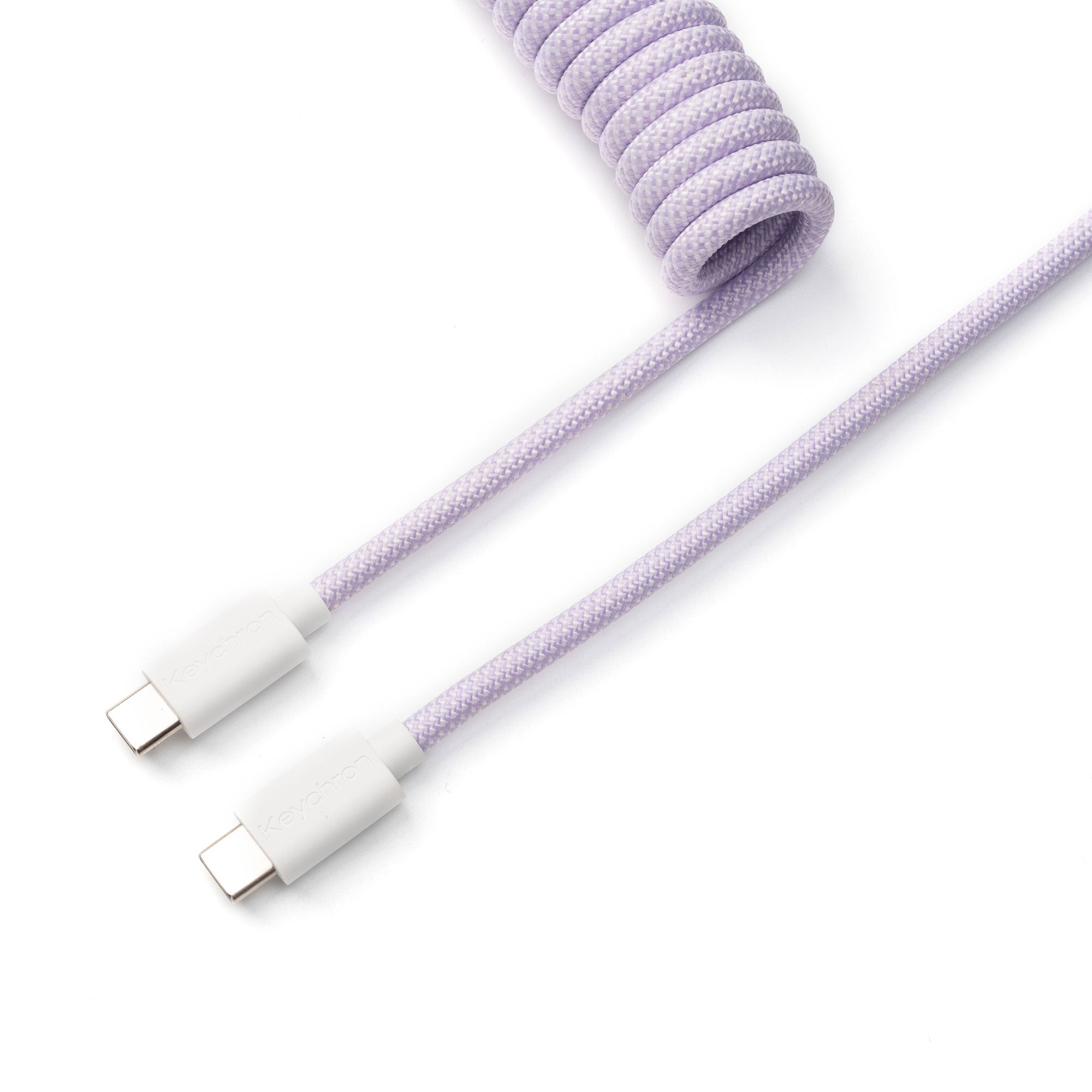 Keychron custom coiled aviator USB Type-C cable 8K version Light Purple color