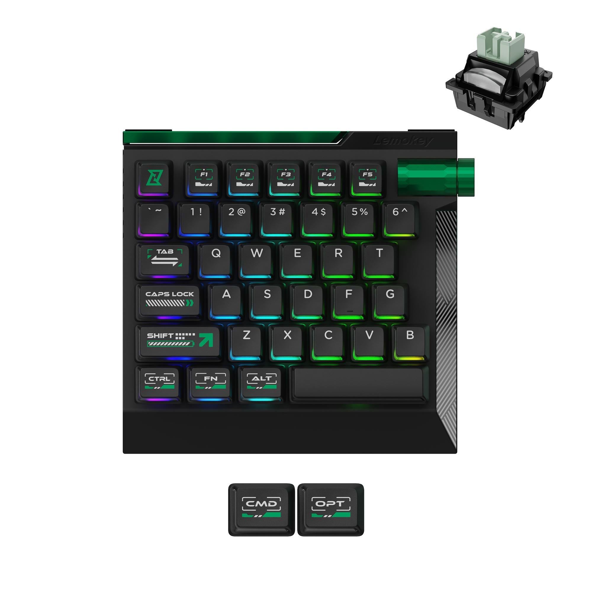 Lemokey L0 HE One Handed Magnetic Switch Gaming Keyboard Lemokey Ultra-fast Lime Magnetic Switch