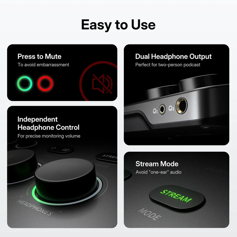 Maono P2 USB Hybrid Aluminium panel Audio Interface for Music Production, Streaming, Podcast