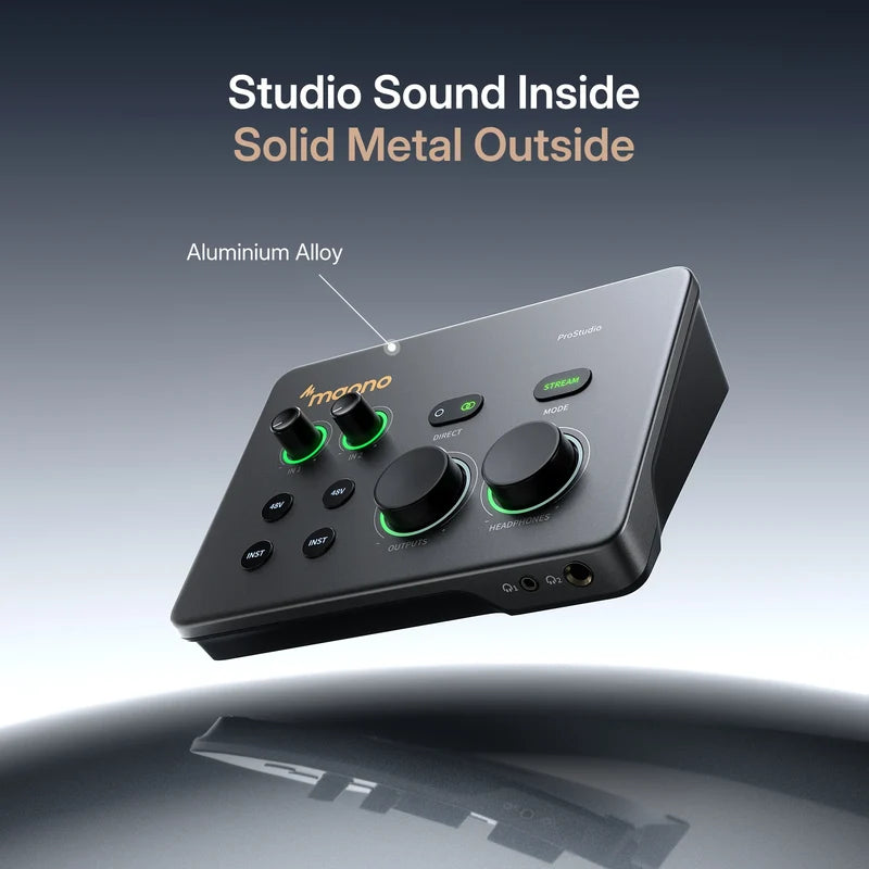 Maono P2 USB Hybrid Aluminium panel Audio Interface for Music Production, Streaming, Podcast