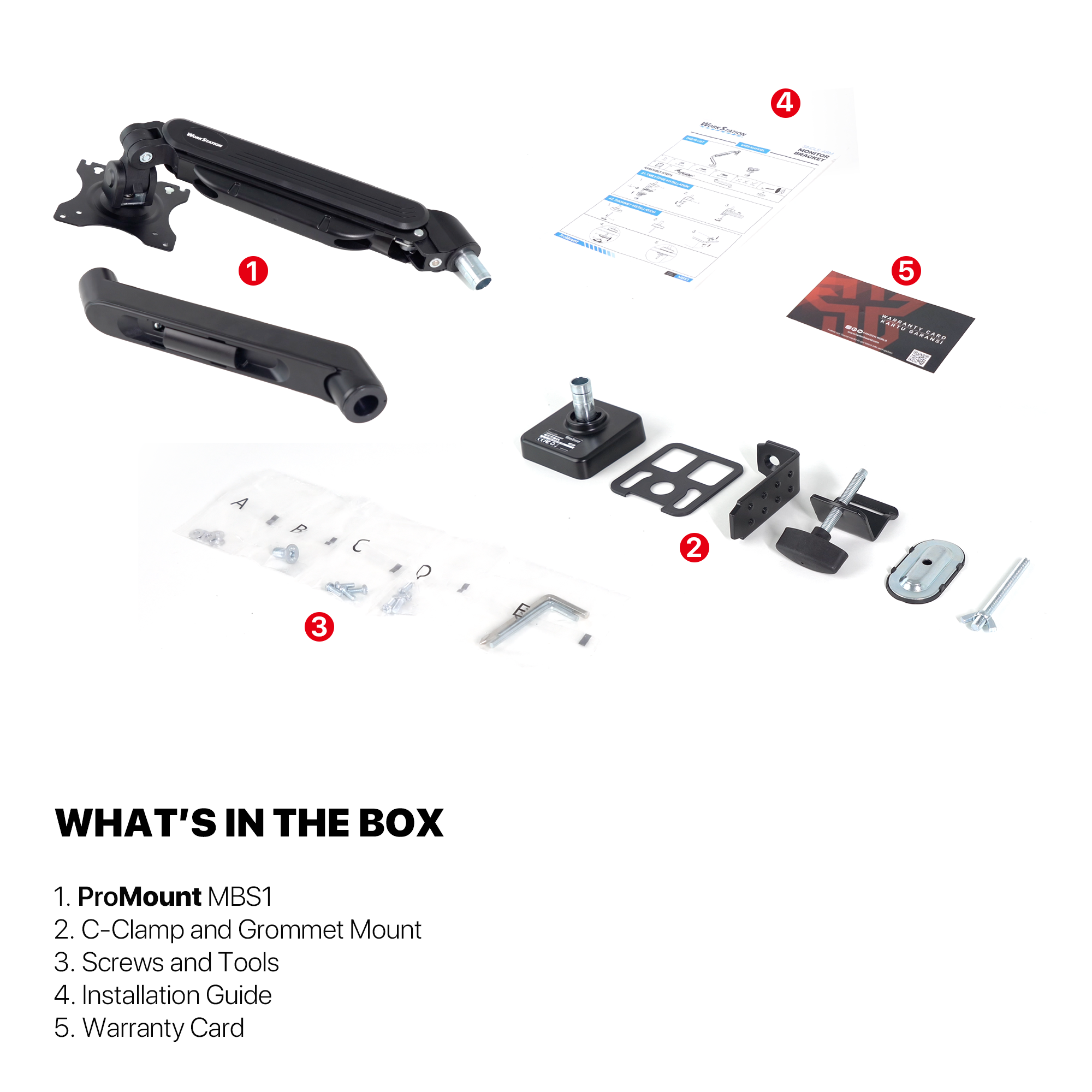 WorkStation MBS1 Single-Arm Monitor Bracket 90 Degree Tilt
