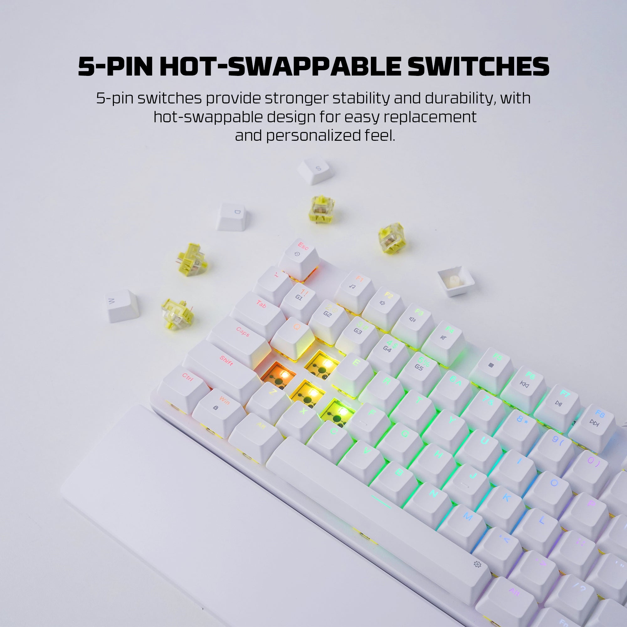 Fantech MAXPOWER II Wired Hot-Swap RGB Backlight Mechanical Keyboard with Wrist Rest