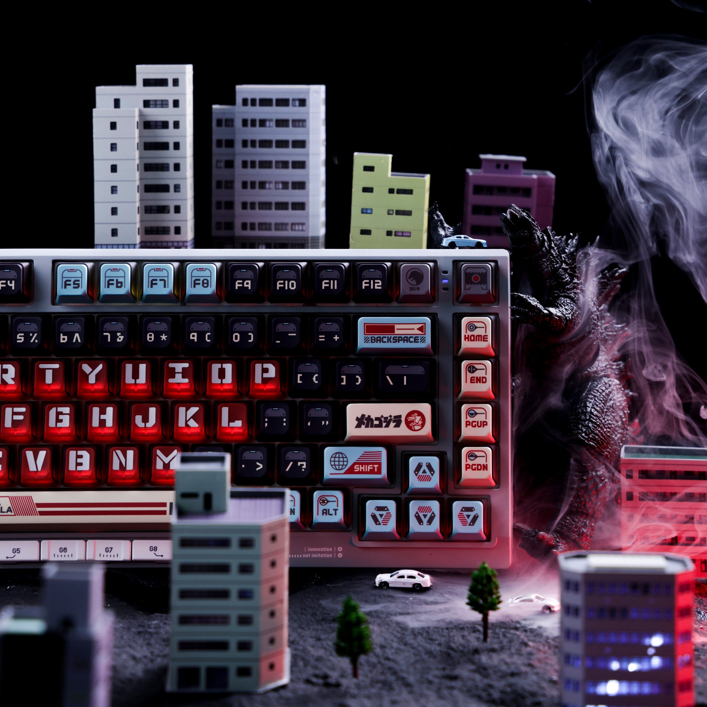 Keytok KOL Mecha Godzilla Dye-Sub PBT Keycaps 157pcs / Set