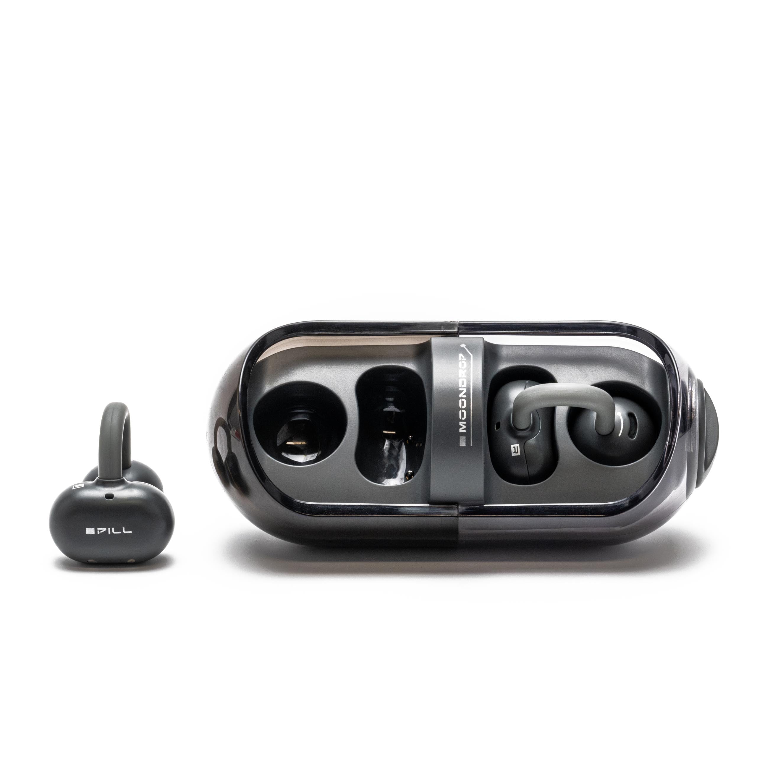 MOONDROP Pill OWS Open-Ear Wireless Earbuds Ear Clip Design with AI ENC & IPX4 Water Resistance (Black)