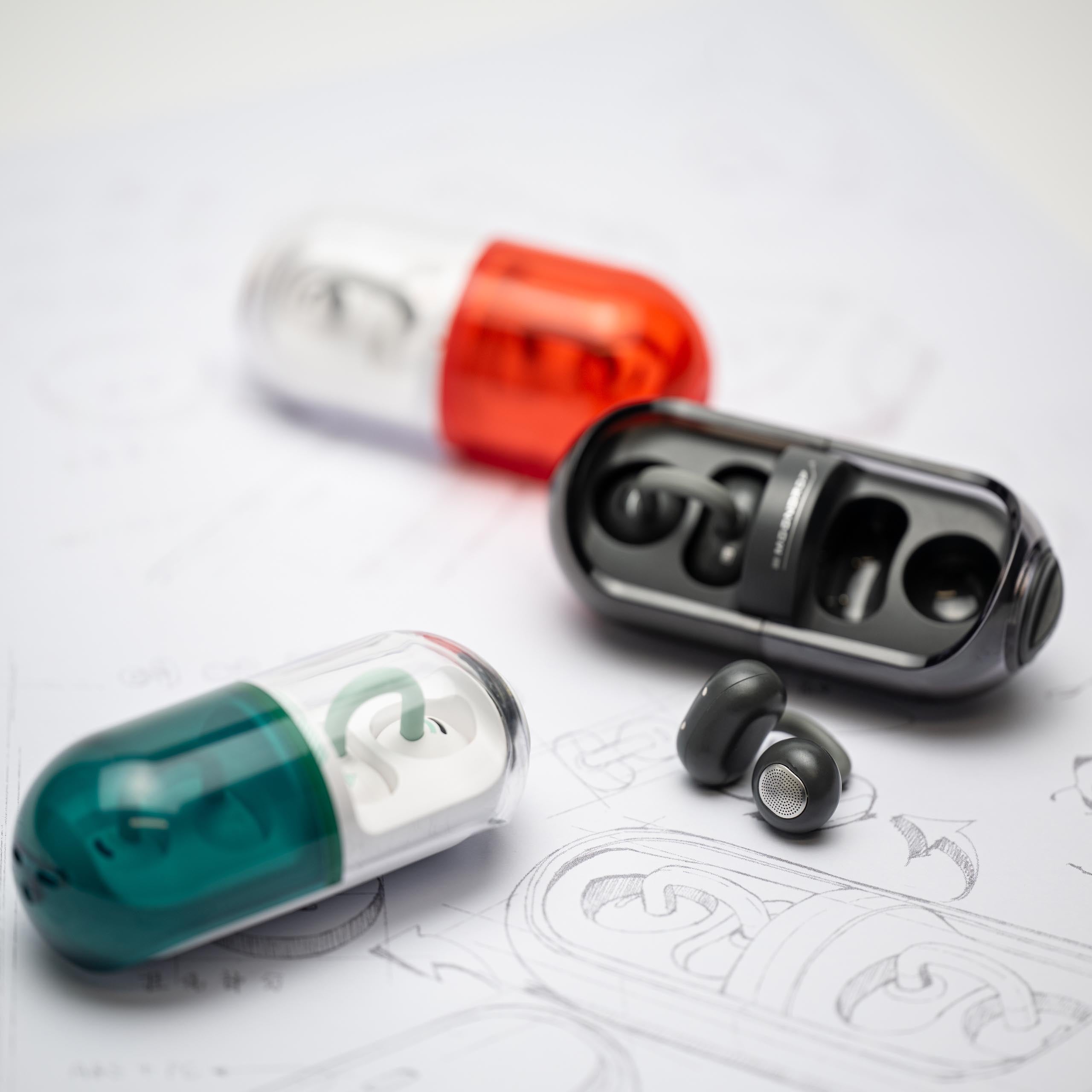 MOONDROP Pill OWS Open-Ear Wireless Earbuds Ear Clip Design with AI ENC & IPX4 Water Resistance (Black)