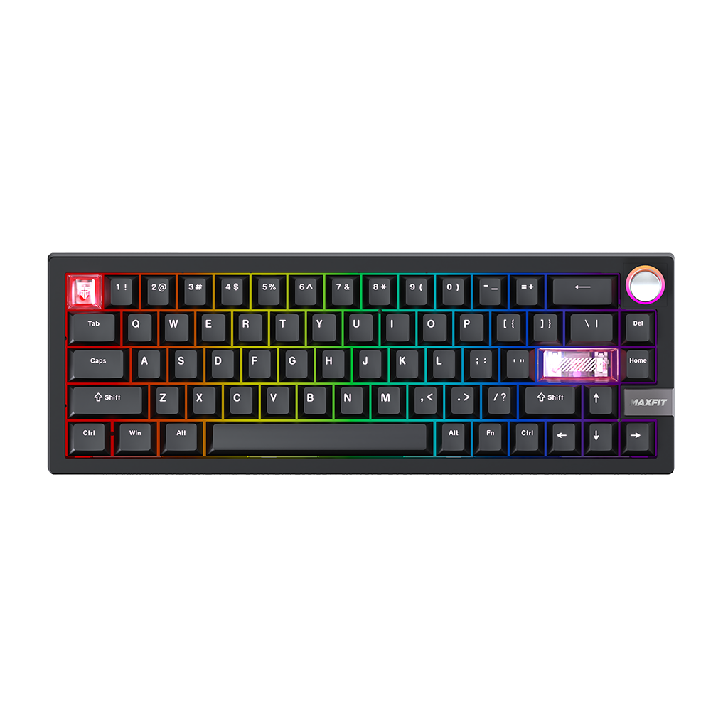 Fantech MAXFIT6 65% Hot-Swap QMK/VIA Wireless Mechanical Keyboard with Knob