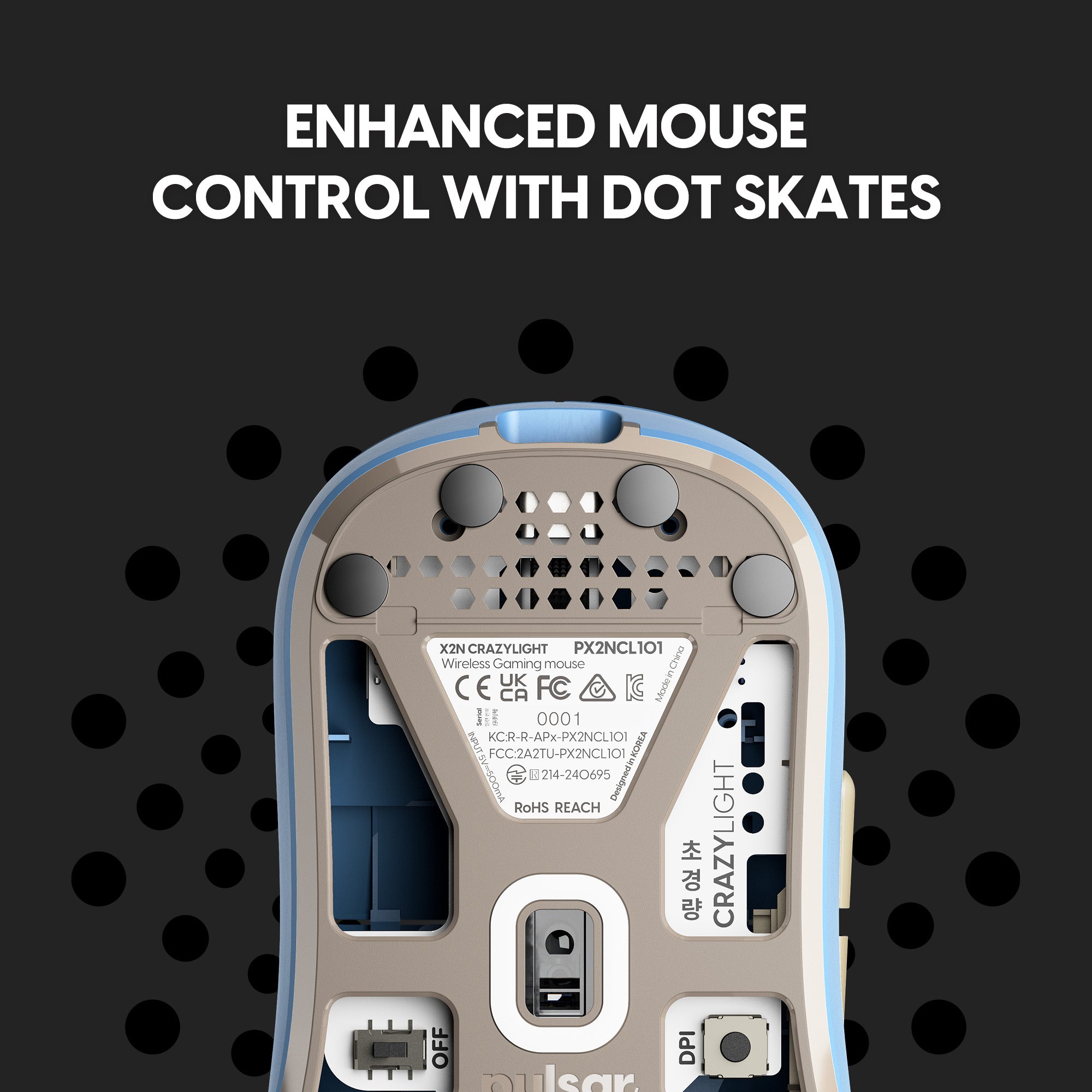 Pulsar X2N CrazyLight Medium 8K 43g Ultra-Lightweight Wireless Gaming Mouse - Ocean