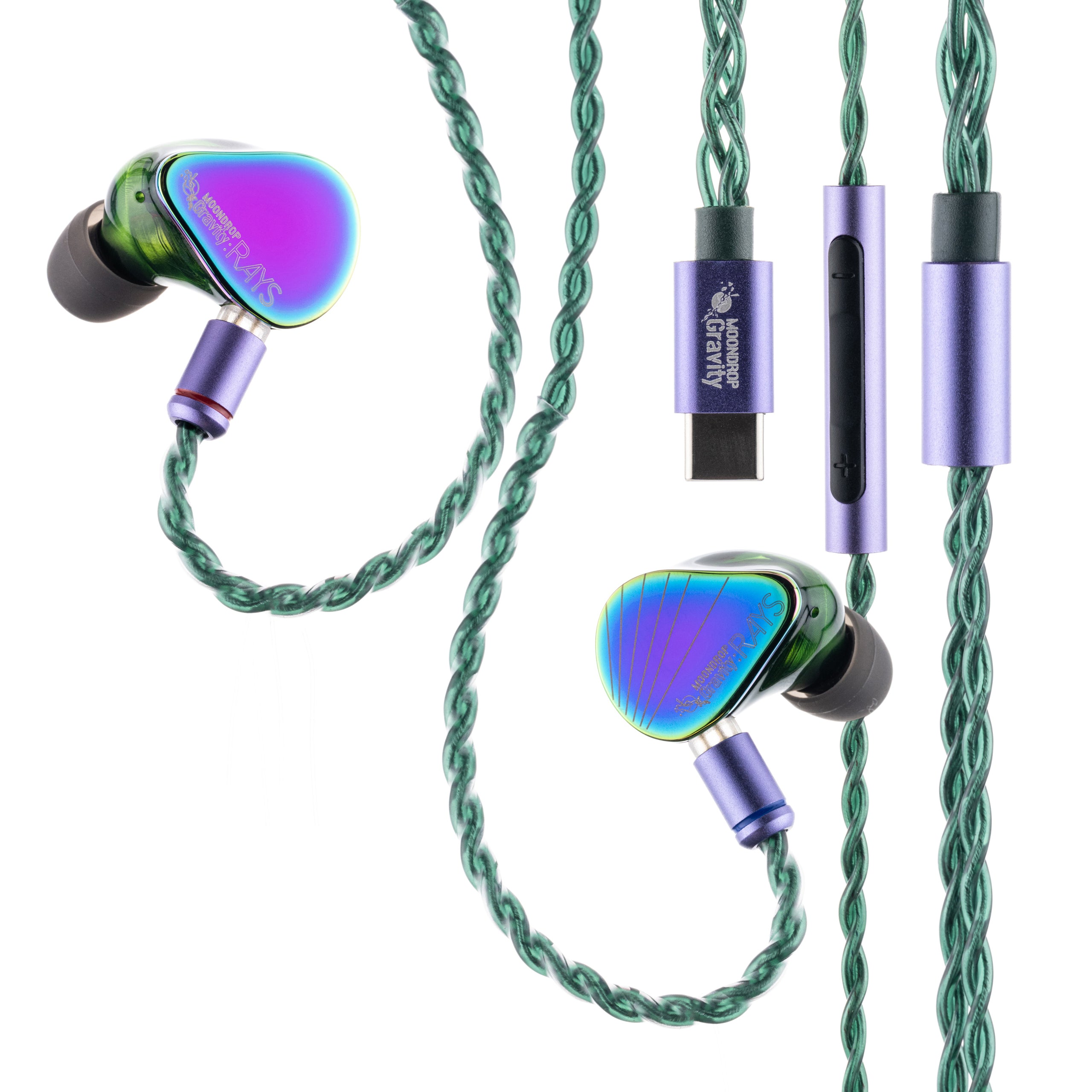 MOONDROP RAYS Hybrid Wired USB-C Pro Gaming IEM In-Ear Monitor Headphones with Mic