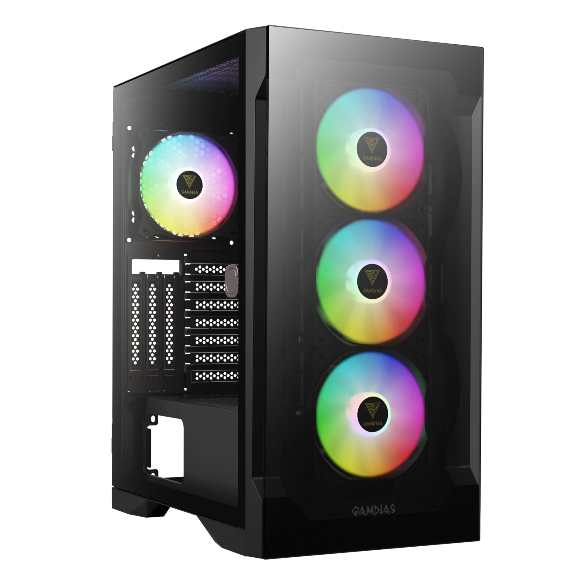 Gamdias Talos E2 ELITE Computer Case ATX Mid Tower Gaming PC Case with 4x ARGB Fans