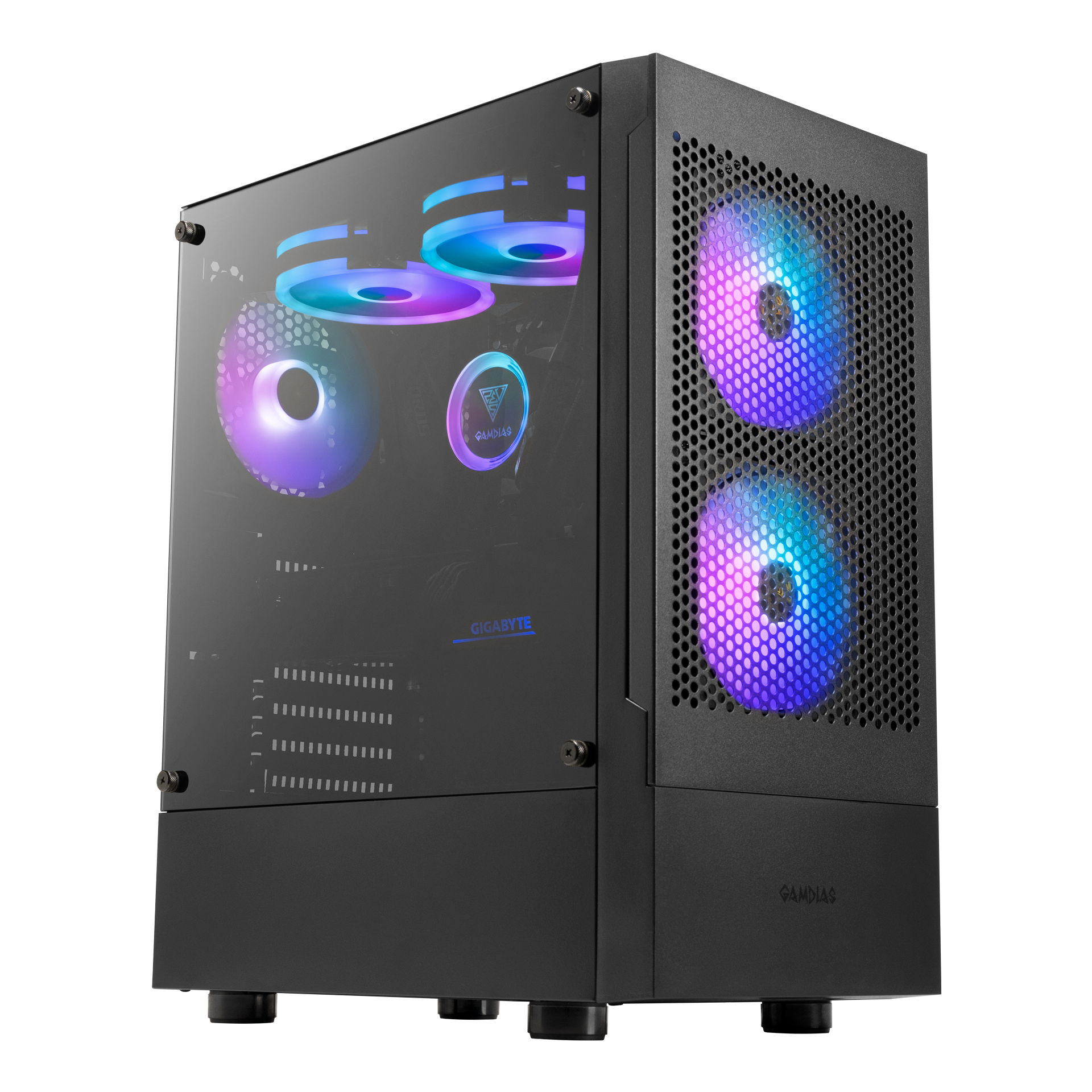 Gamdias Talos E3 Mesh Computer Case ATX Mid Tower Gaming PC Case with 3x ARGB Fans
