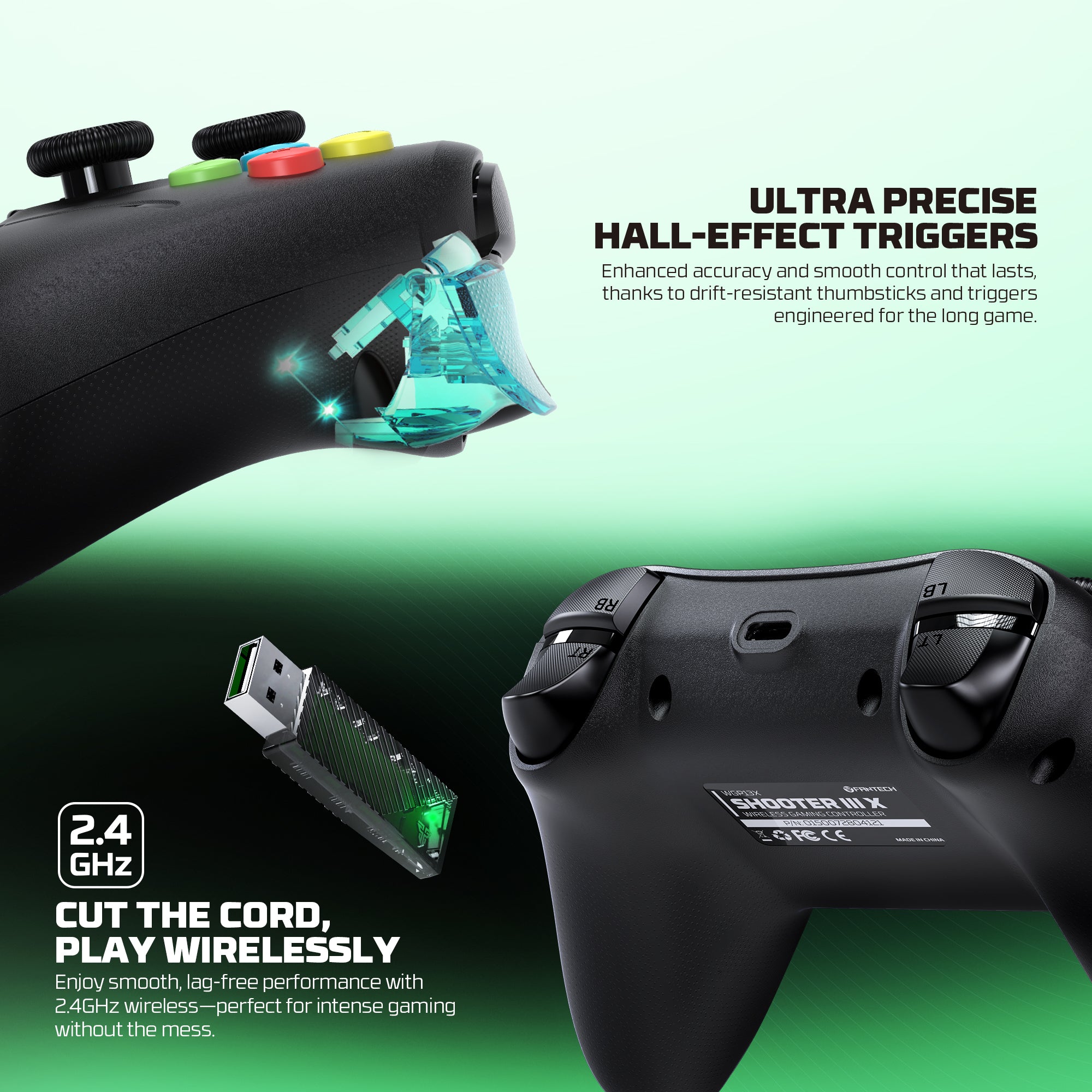 Fantech Shooter III X Wireless Gaming Controller Multi-platform Hall-Effect Gamepad for Xbox