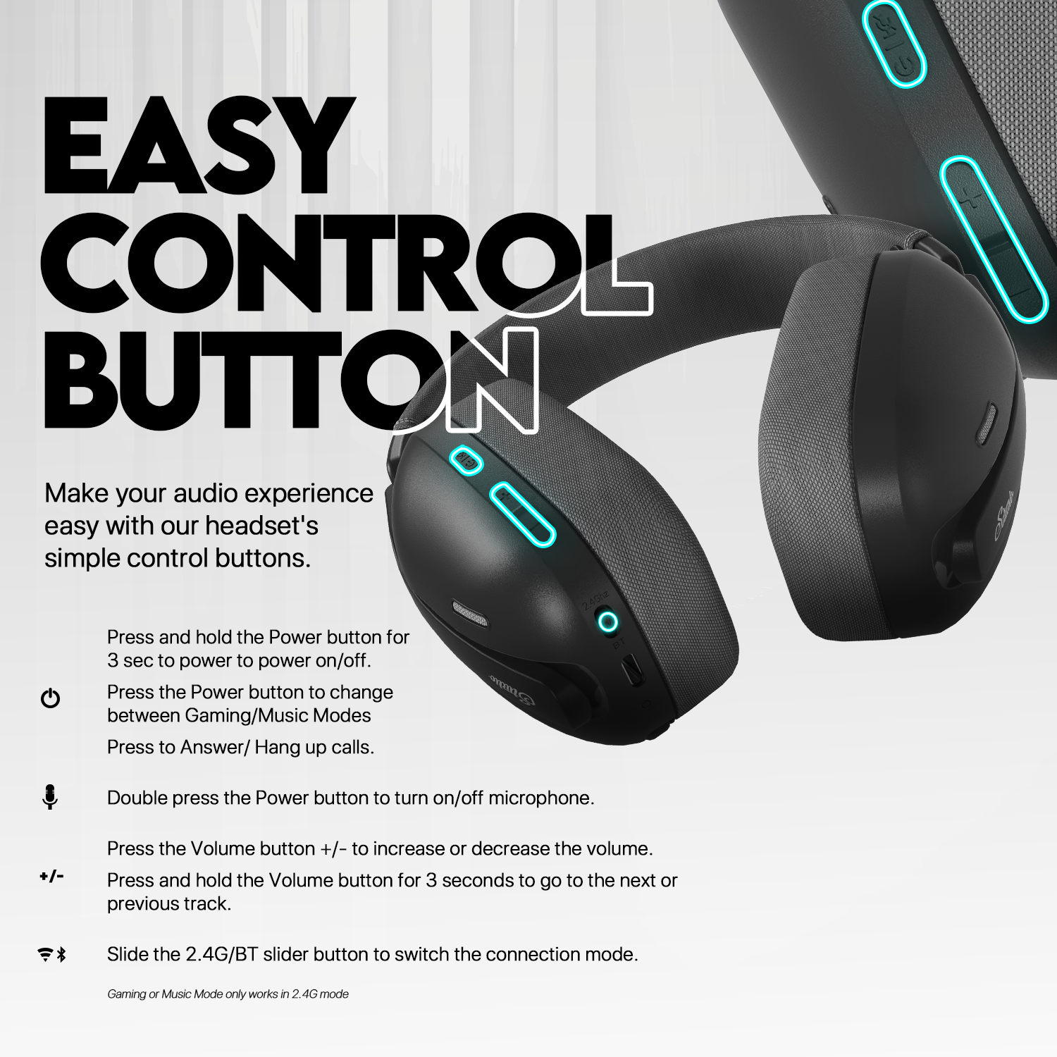 Fantech Studio WHG03 Mutli Platform Wireless Headset with Foldable Nosie Cancelling Mic