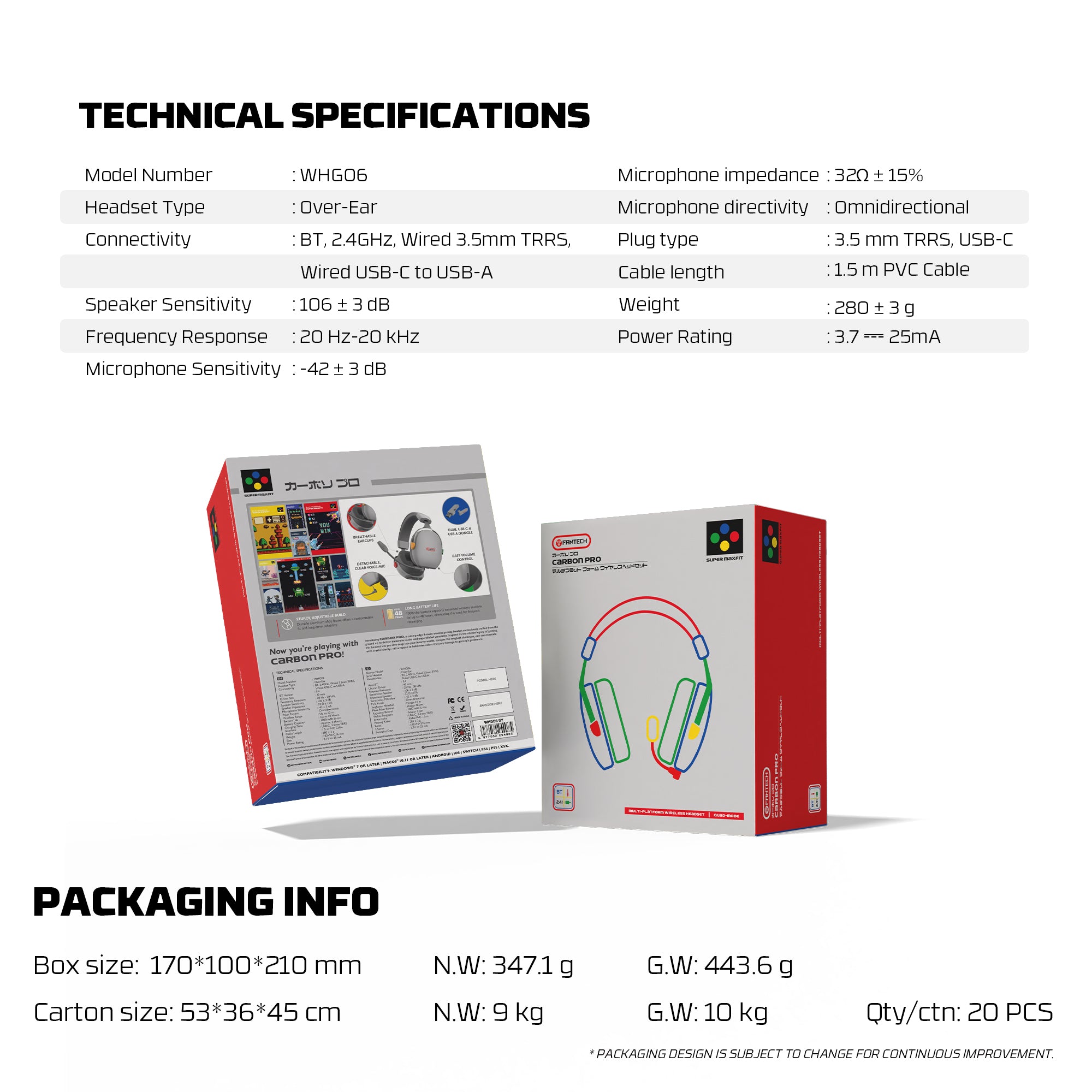 Fantech SUPER MAXFIT Wireless Bluetooth Wired Headset with Detachable Mic