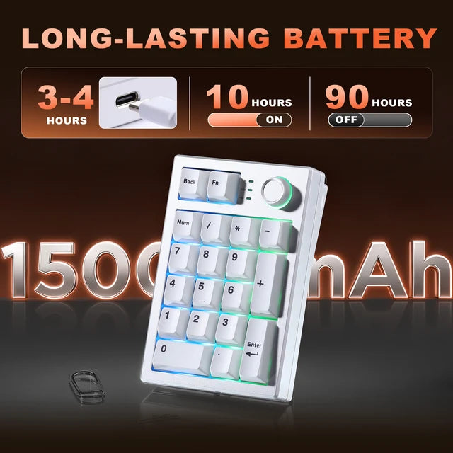 YUNZII AL21 Wireless Aluminum Mechanical Numpad Keyboard with Knob