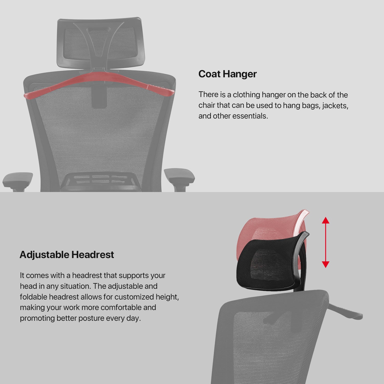 Fantech Office Chair Ergonomic Breathable Mesh with Adjustable 3D Soft Armrest