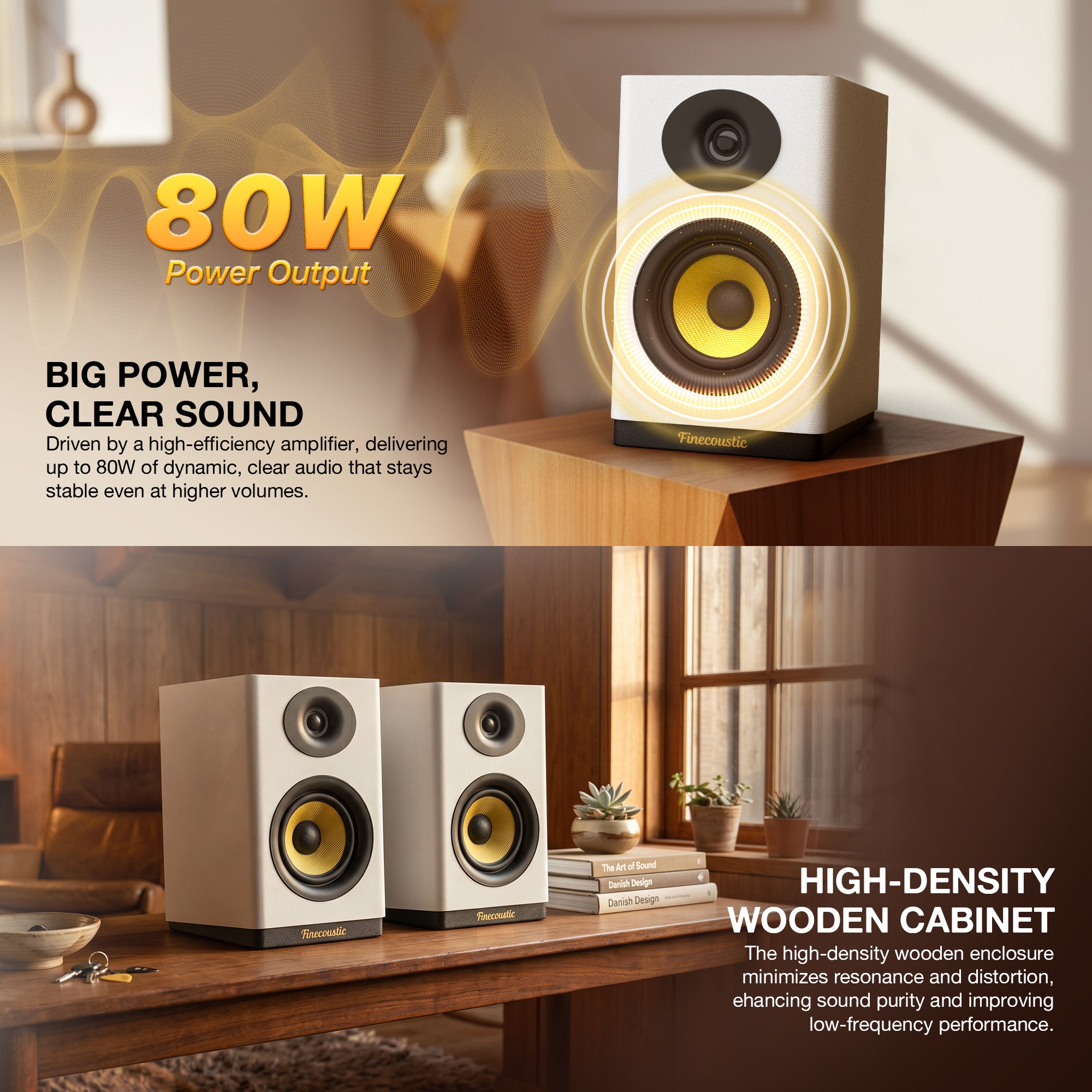 Fantech x Finecoustic HAKO STUDIO 301 80W HiFi Bookshelf Speaker