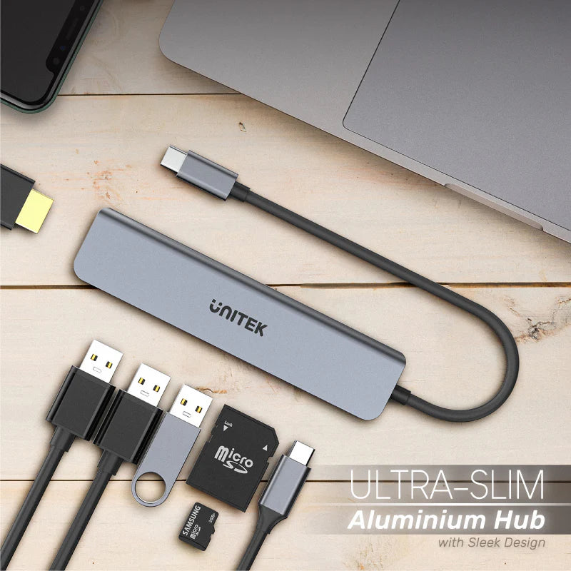 Unitek uHUB S7+ 7-in-1 USB-C 5Gbps Hub with 4K HDMI and 100W Power Delivery