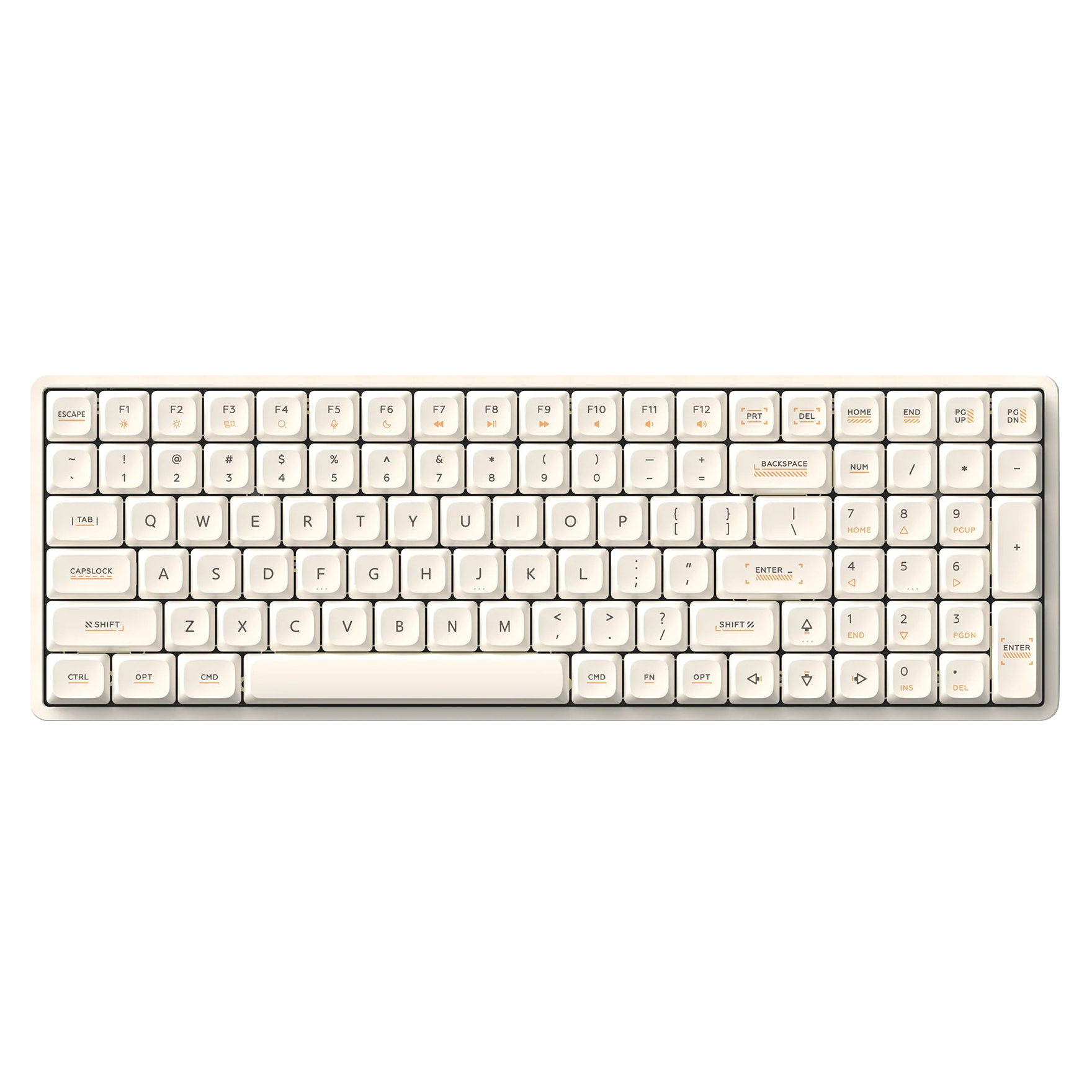 IQUNIX Magi96 Low Profile Aluminum Wireless Mechanical Keyboard - Gold Red Switch (Ochre White)