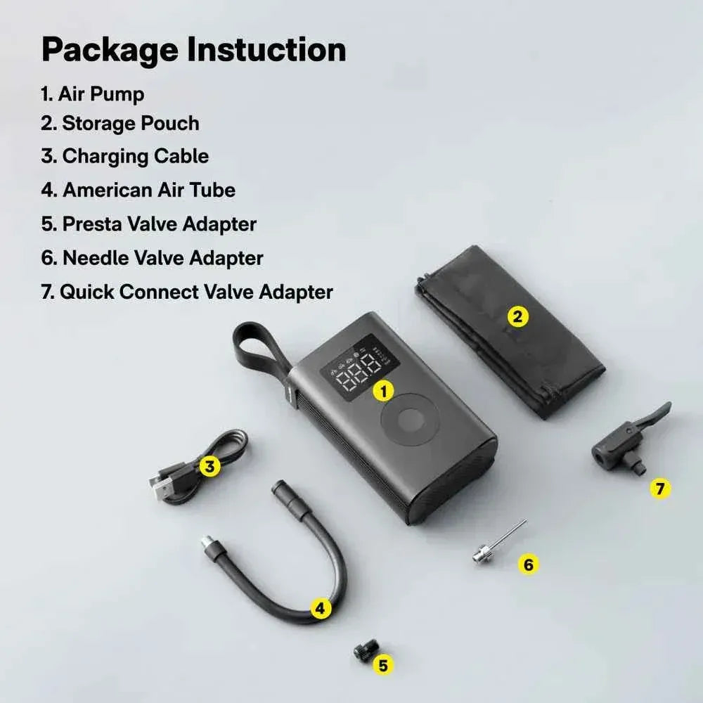 HOTO Air Pump ADV Portable Cordless 150 PSI Tyre Inflator with LED Light