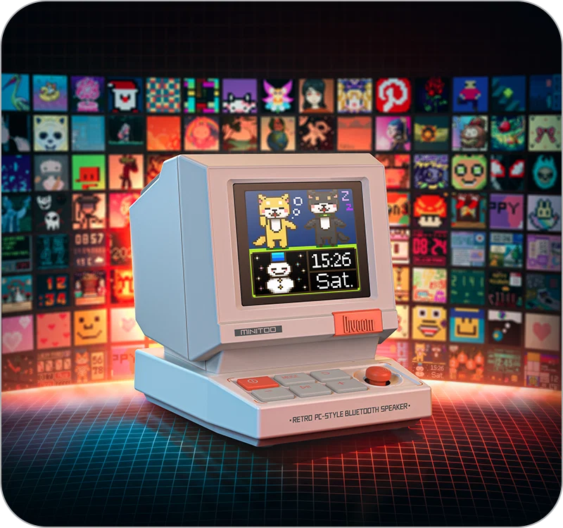 Divoom MiniToo Retro Pixel DIY LED Display Bluetooth Speaker