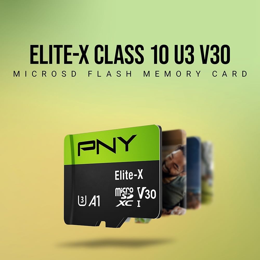 PNY 128GB Elite-X U3 V30 A1 MicroSDXC Memory Card Up to 100MB/s Read - 2 pack w/Adapter