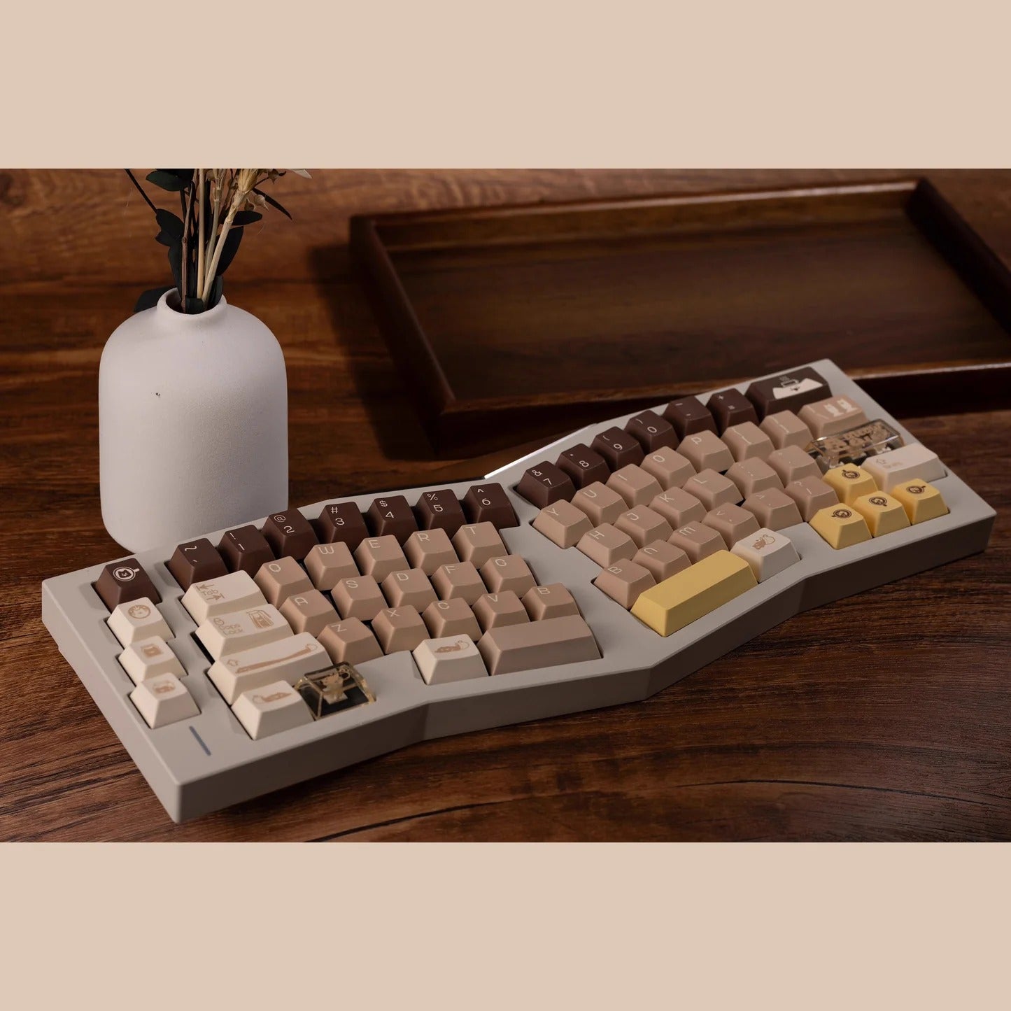 Keybyelab Cherry profile Meow cafe Dye-sub PBT keycaps with Transparent Keycaps
