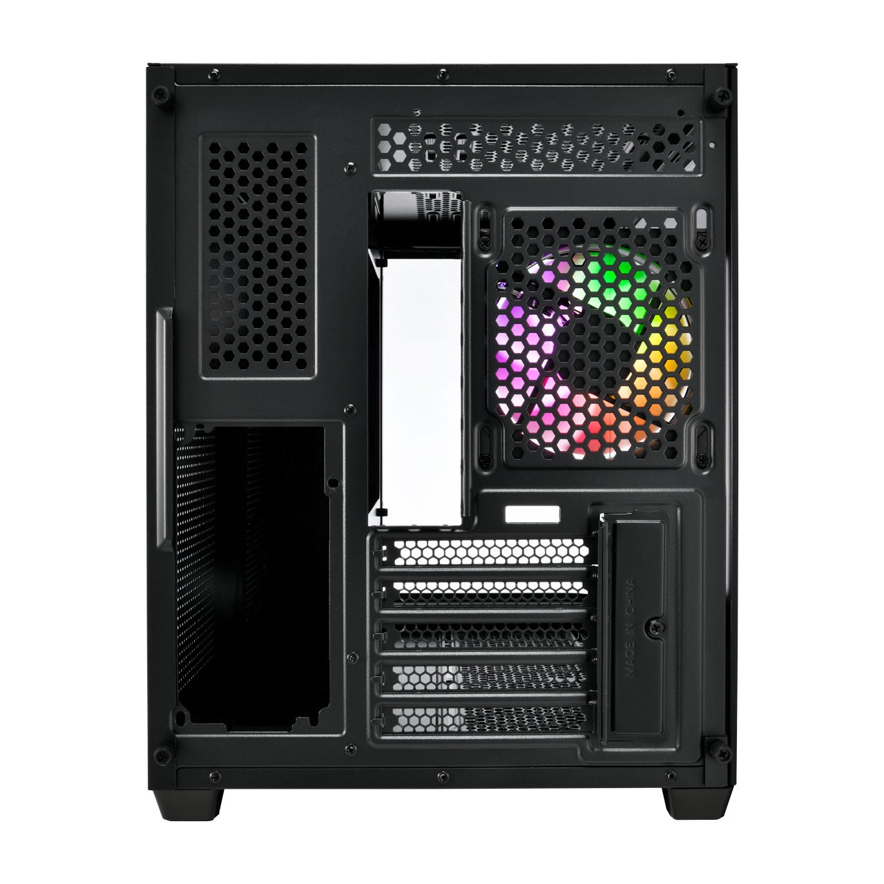 FSP S380 Micro ATX Case Tempered glass 3D Curved Side Panel with 3 ARGB fans, NO PSU