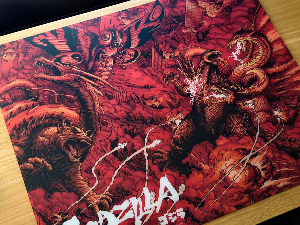 ARBITER STUDIO TENKO GODZILLA 2.0 Lunar Speed 500x400mm Glass Mousepad - KAIJU WAR