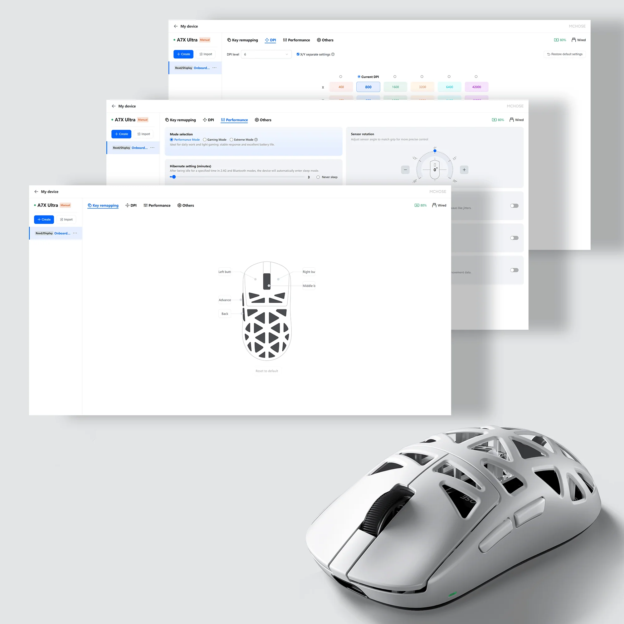MCHOSE A7X Ultra Magnesium Alloy Wireless Gaming Mouse