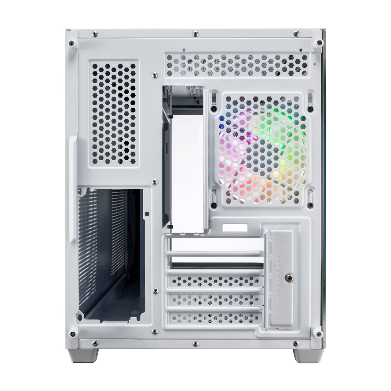 FSP S380 Micro ATX Case Tempered glass 3D Curved Side Panel with 3 ARGB fans, NO PSU