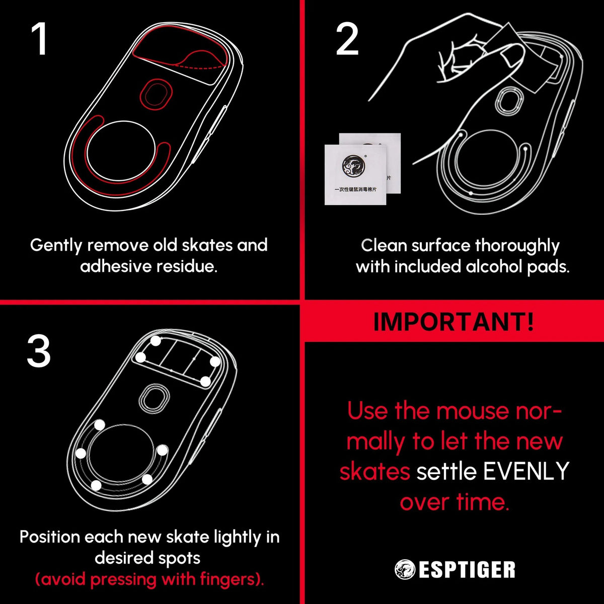 ARBITER STUDIO x ESPTIGER Bloody Red - Universal DIY Dot Mouse Skate