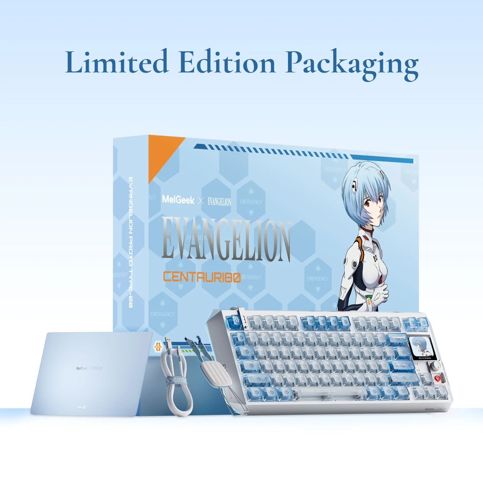 MelGeek Centauri 80 Evangelion Wired Custom HE Gaming Keyboard - EVA-00 Rei Ayanami Limited Edition