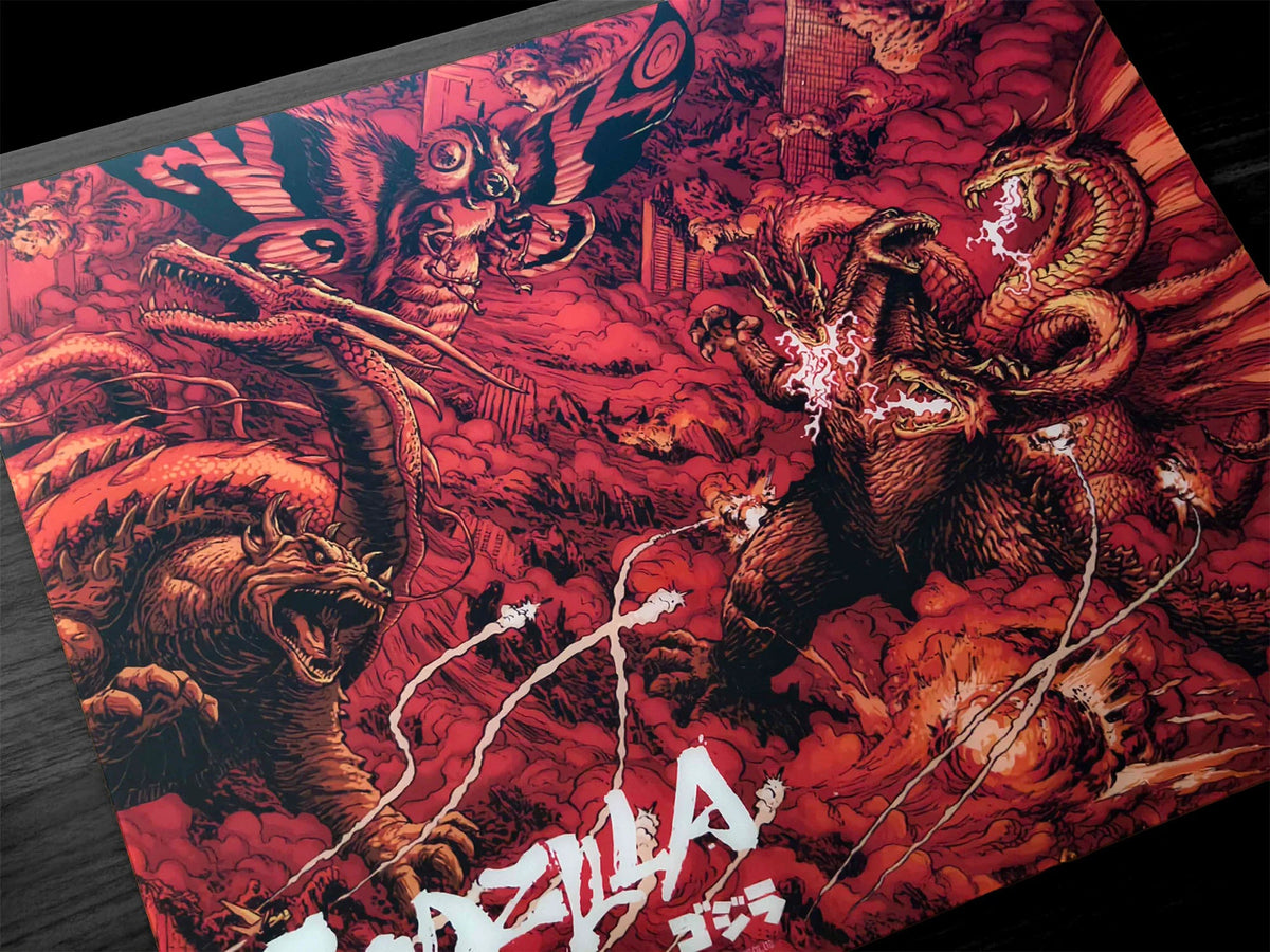 ARBITER STUDIO TENKO GODZILLA 2.0 Lunar Speed 500x400mm Glass Mousepad - KAIJU WAR