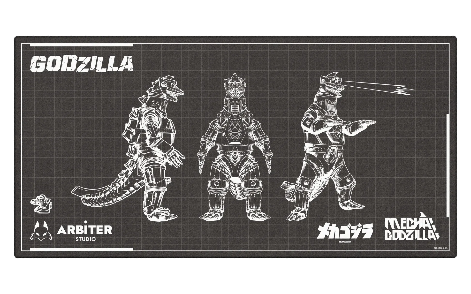 ARBITER STUDIO Black Mechagodzilla XXL 1000x500mm Cloth Mousepad