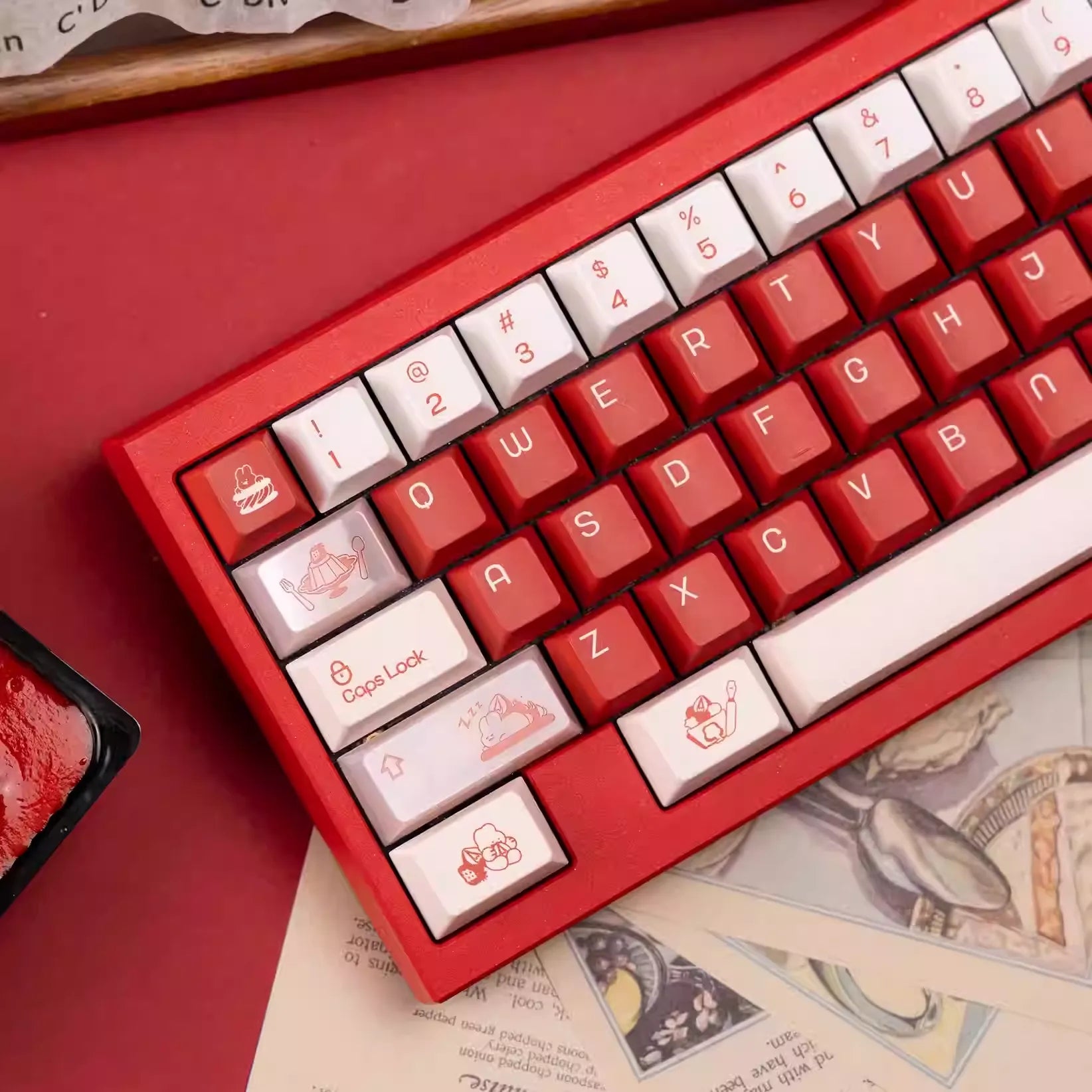 KeyByeLab Bunny Berry Cherry Profile PBT+PC Keycap Set with Transparent Keycap