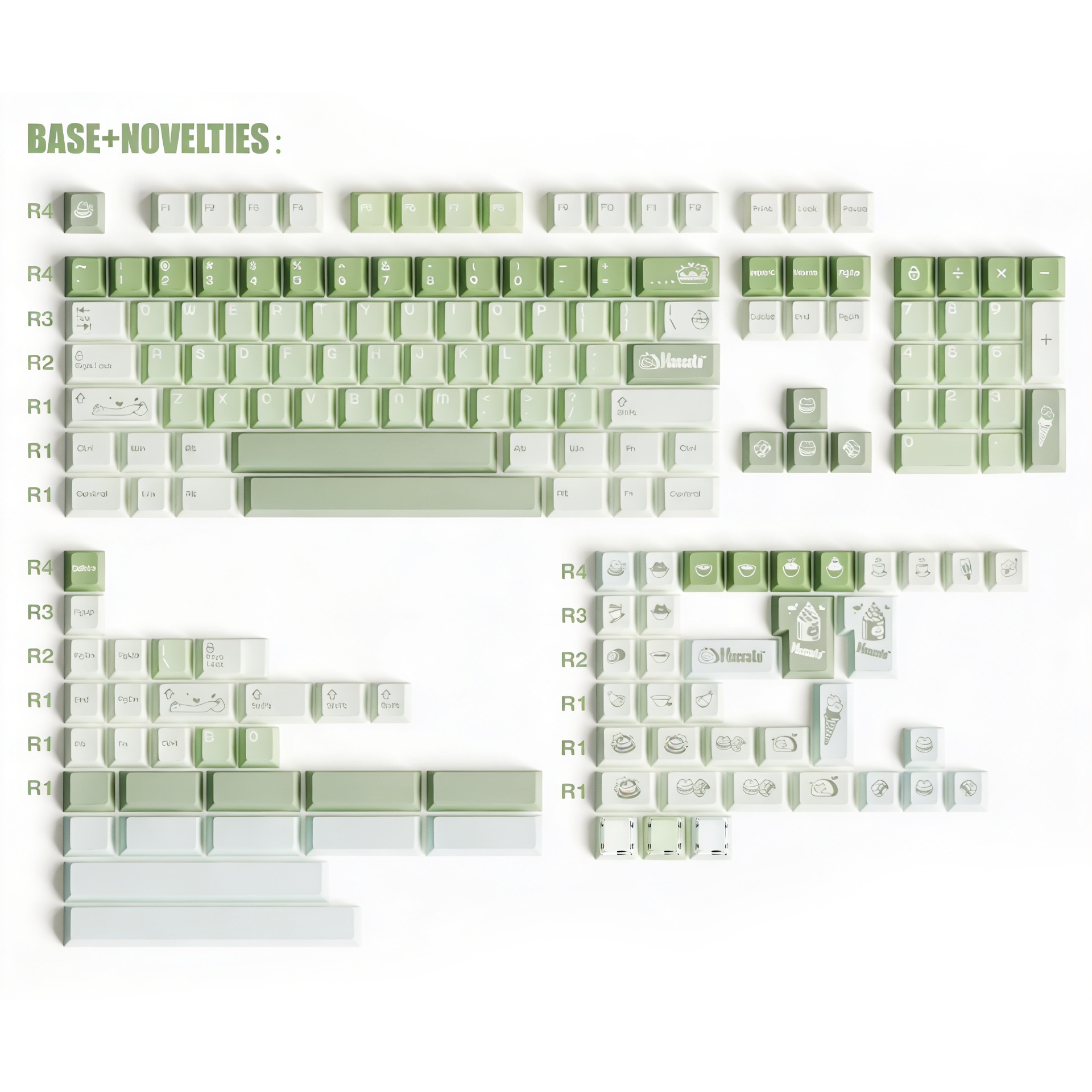 Keybyelab Cherry profile Maccato Dye-sub PBT keycaps with Transparent Keycaps