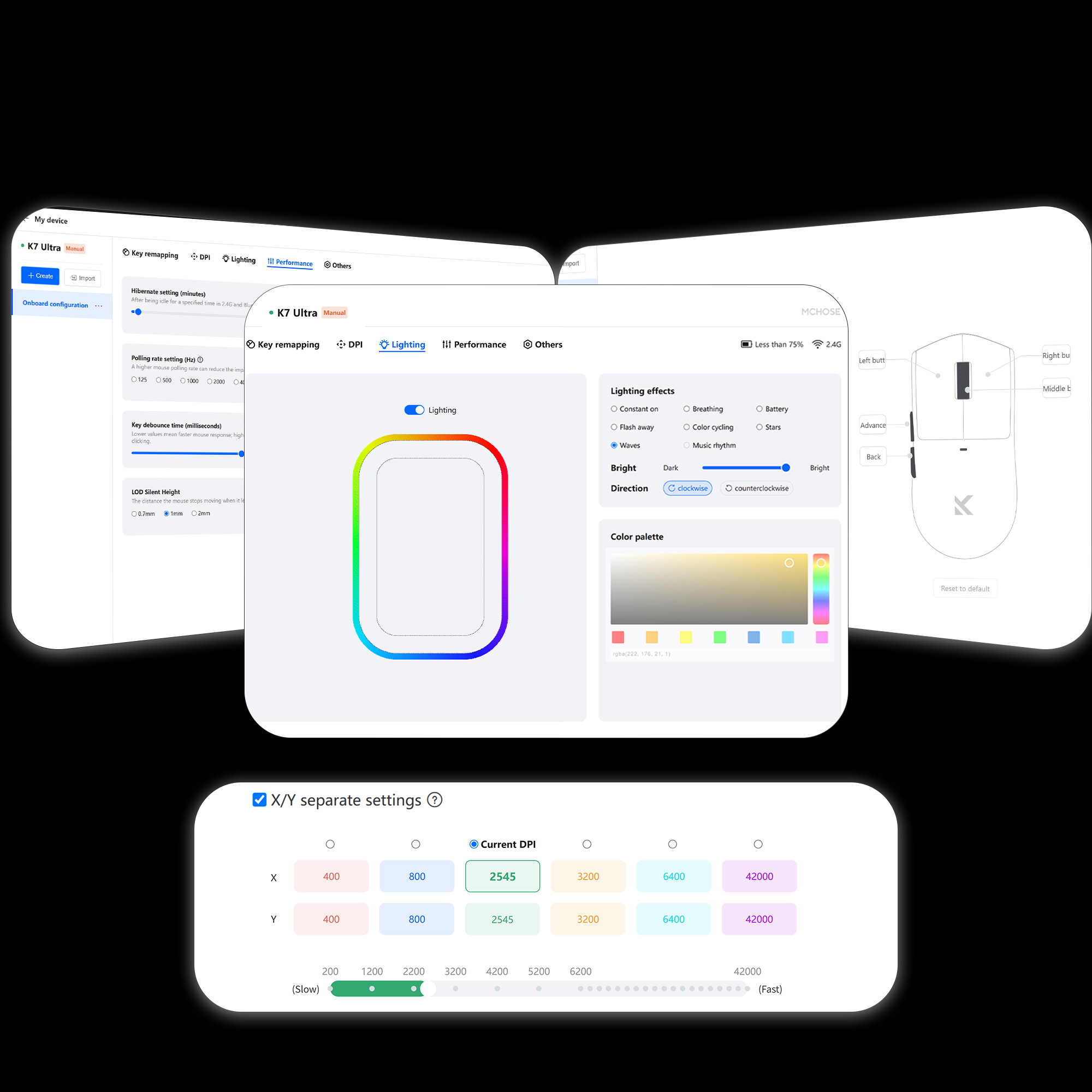 MCHOSE K7 Ultra 8K Lightweight Wireless Gaming Mouse