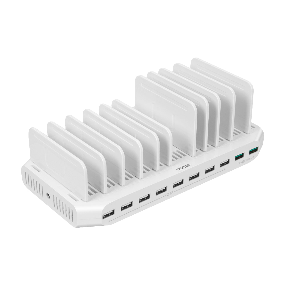 Unitek 10 Ports 96W USB Charging Station, USB-A QC3.0*2, USB-A 2.4A*8