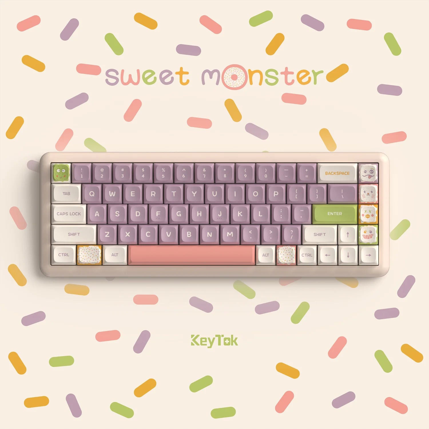 Keytok KDA Sweet Monster Dye-Sub PBT Keycaps 162pcs / Set