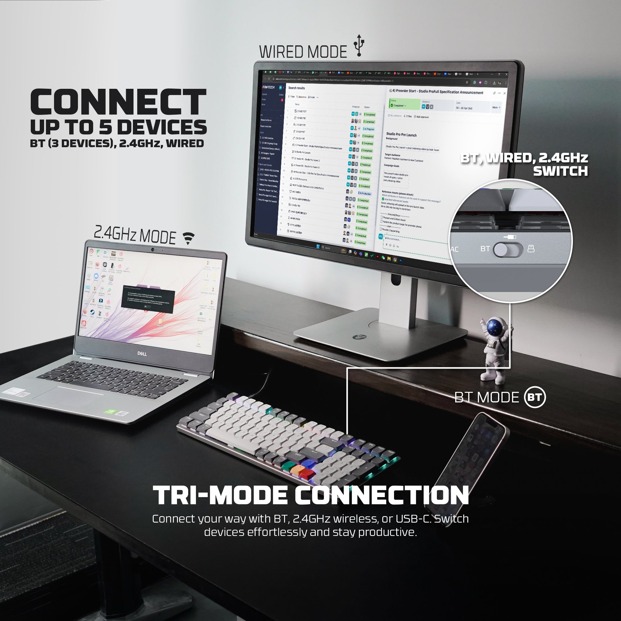 Fantech Low Profile Wireless Mechanical Keyboard (SUPER MAXFIT AIR 83/99)