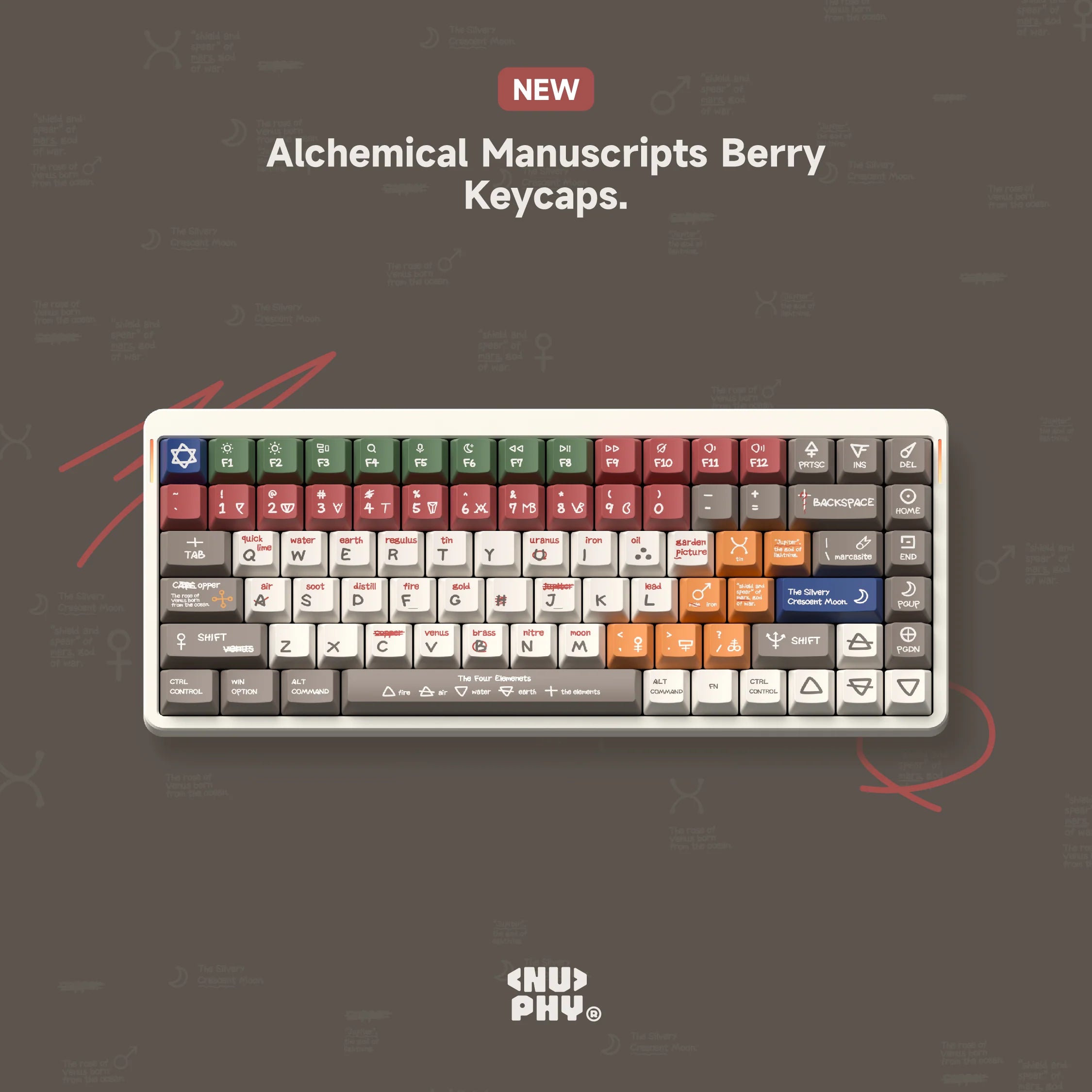 NuPhy Berry profile Alchemical Manuscripts Dye-Sub PBT Keycaps - 126 keys