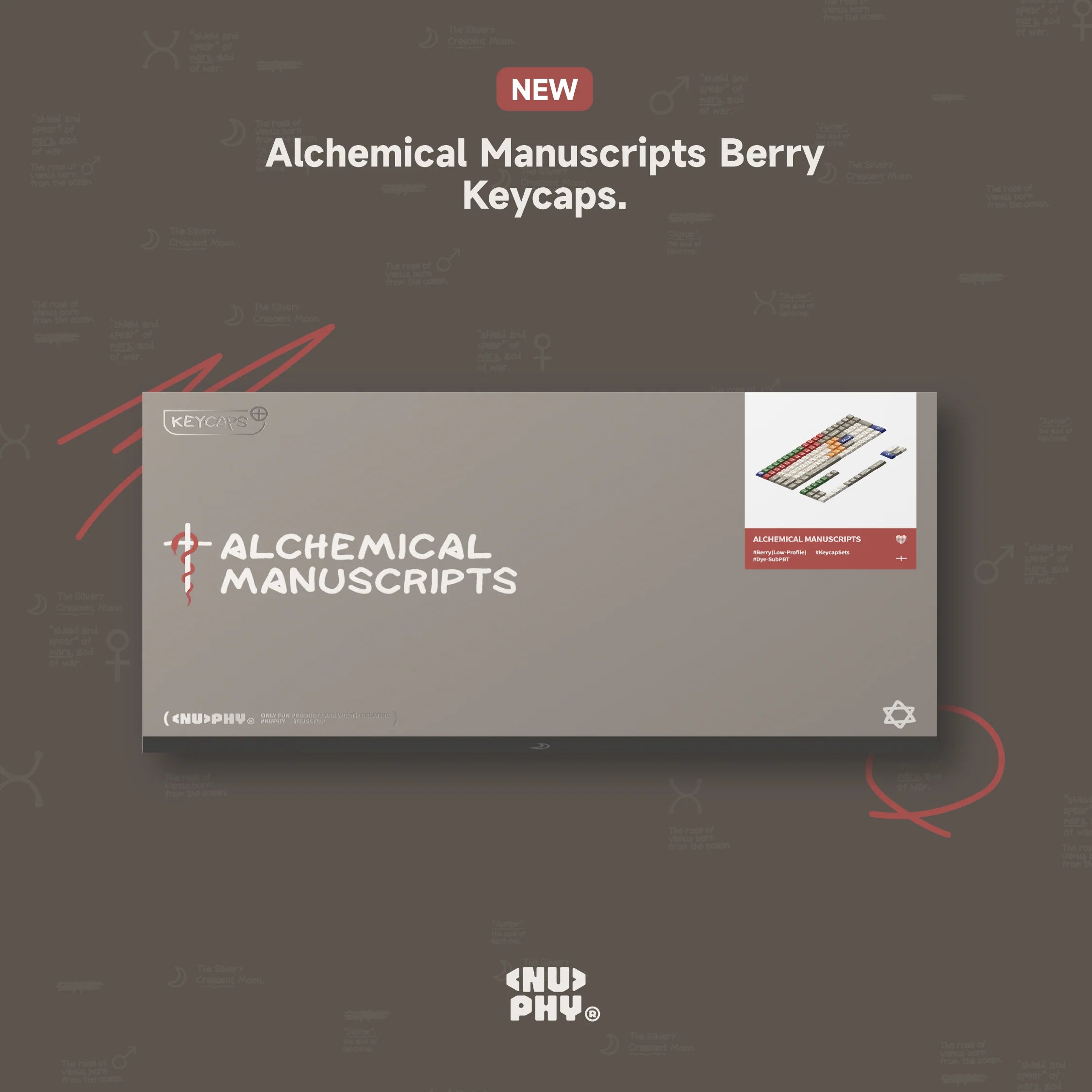 NuPhy Berry profile Alchemical Manuscripts Dye-Sub PBT Keycaps - 126 keys