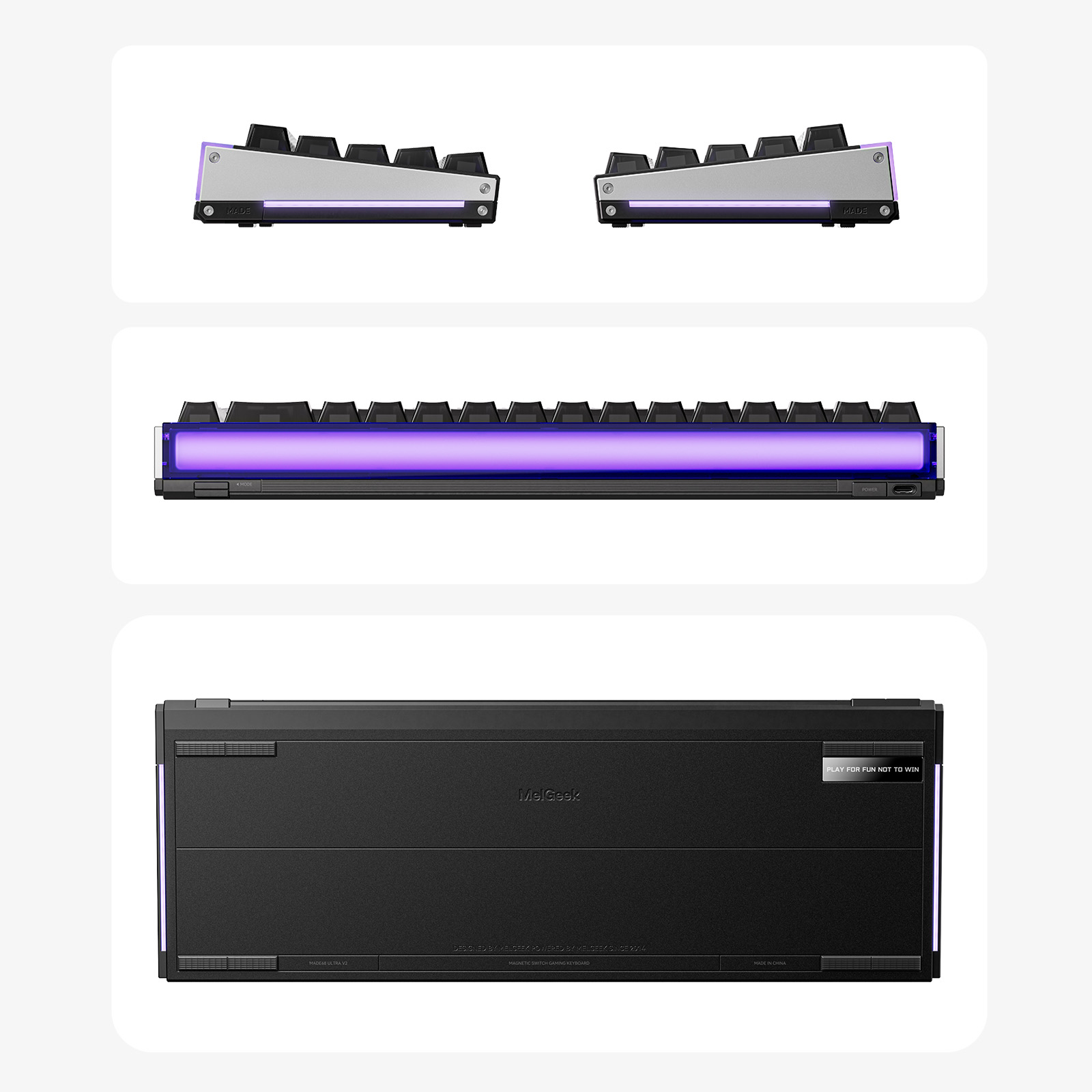 MelGeek MADE68 Ultra V2 Wired Custom Gaming HE Keyboard with RGB Lightbar